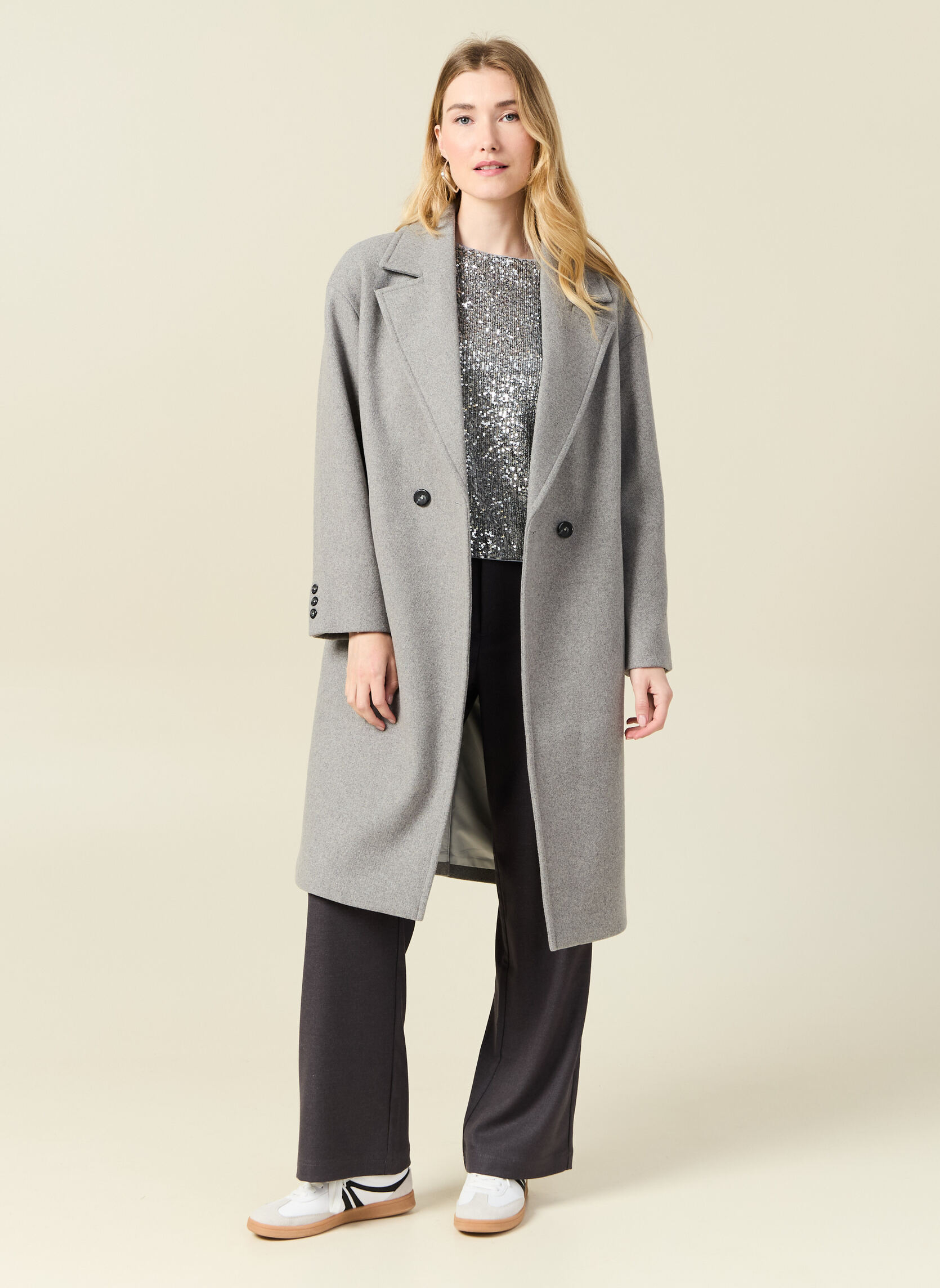 Manteaux classiques TRENDYCOATF femme gris Bonobo Manteaux classiques TRENDYCOATF femme gris Gris