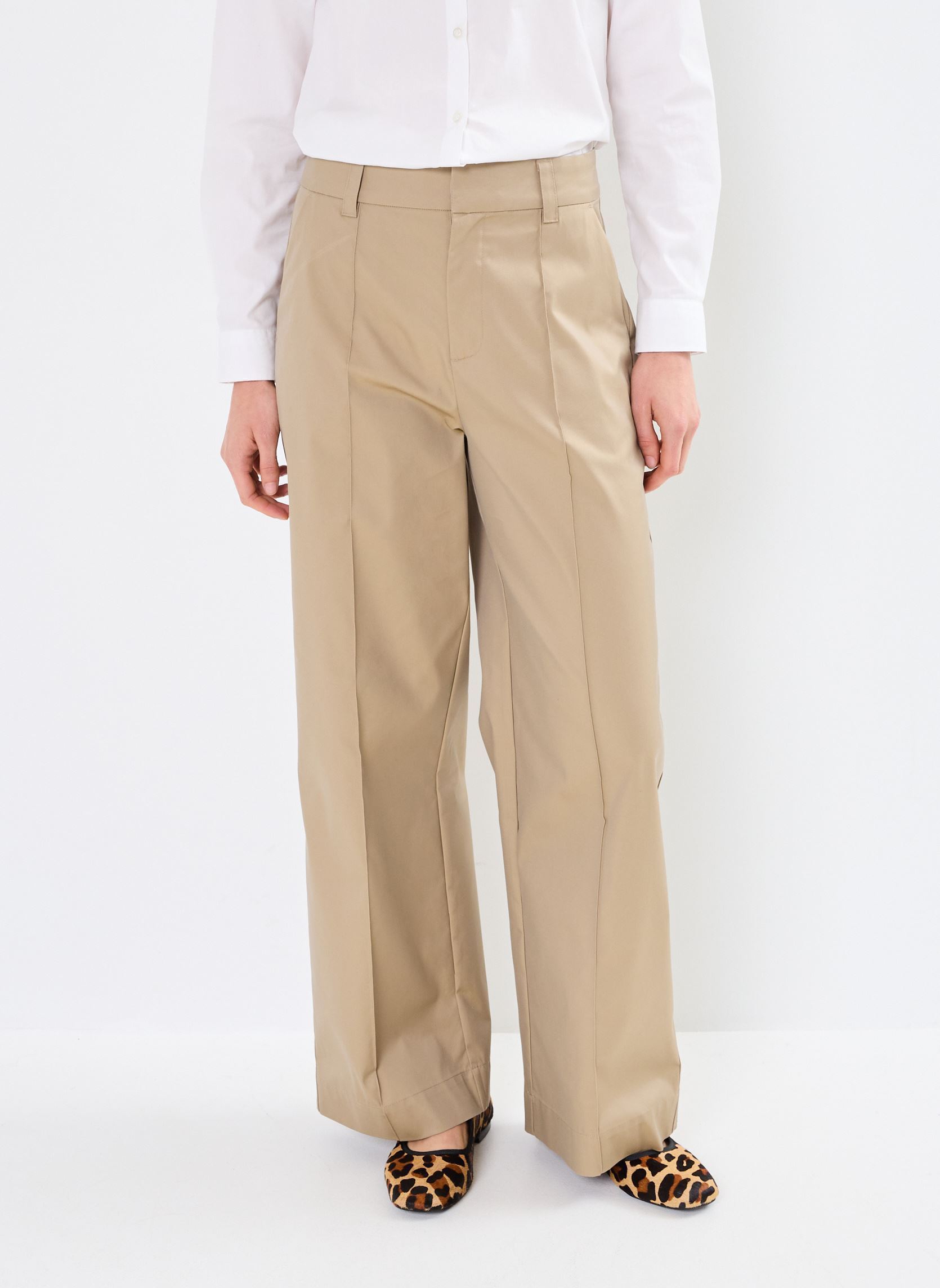 Pantalons larges P-CROP-LARGE femme beige Georgia Rose Pantalons larges P-CROP-LARGE femme beige IRISH CREAM