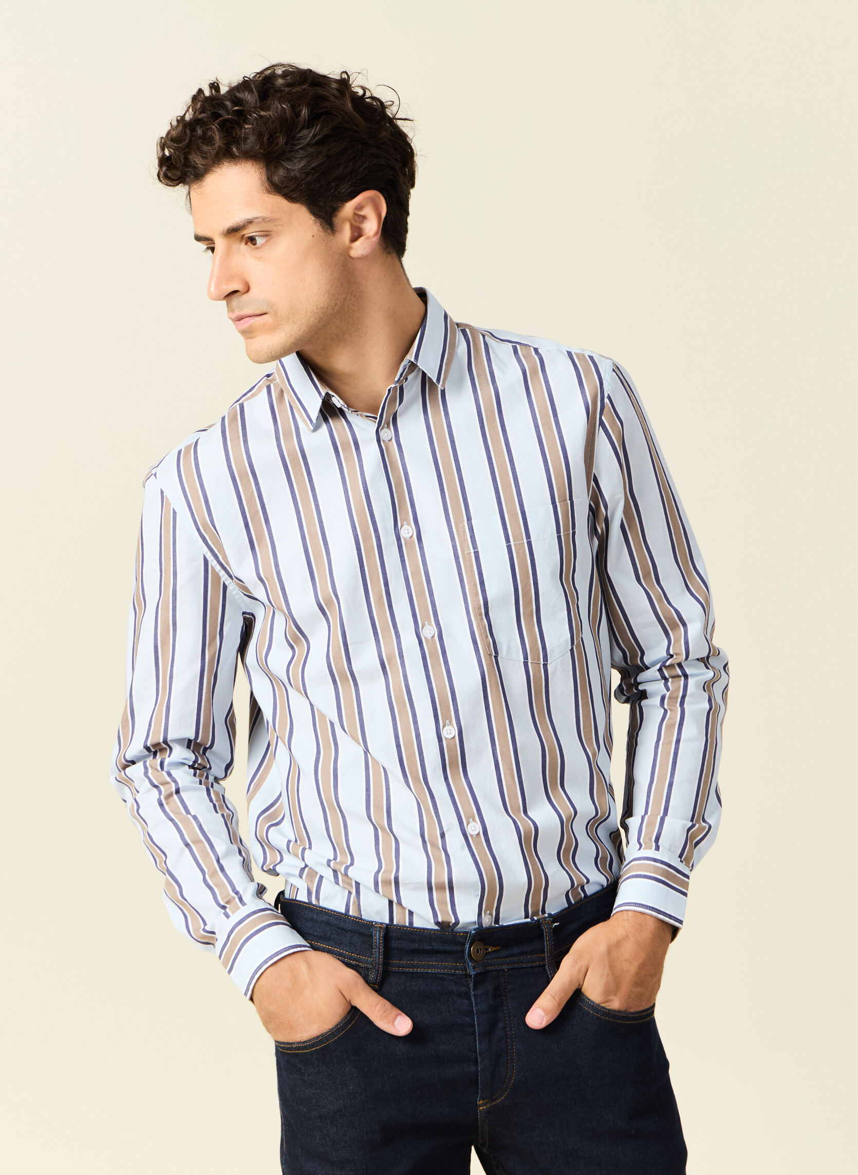 Chemises Chemises manches longues - FLAWSHIRT1H homme bleu Bonobo Chemises Chemises manches longues - FLAWSHIRT1H homme bleu Bleu clair