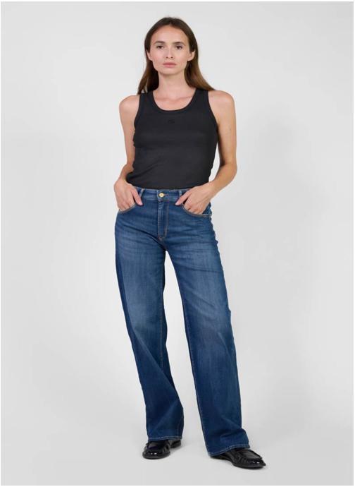 Le temps des cerises Jeans droit Jeans loose Blue femme bleu