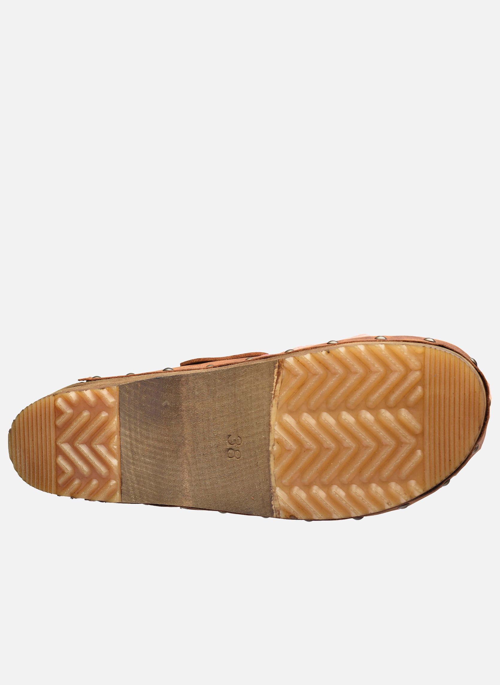 Sabots En Cuir Marron 80%20 - Taille 9 - Fourrure Et Chaîne - Talon Haut - Neufs Avec Emballage