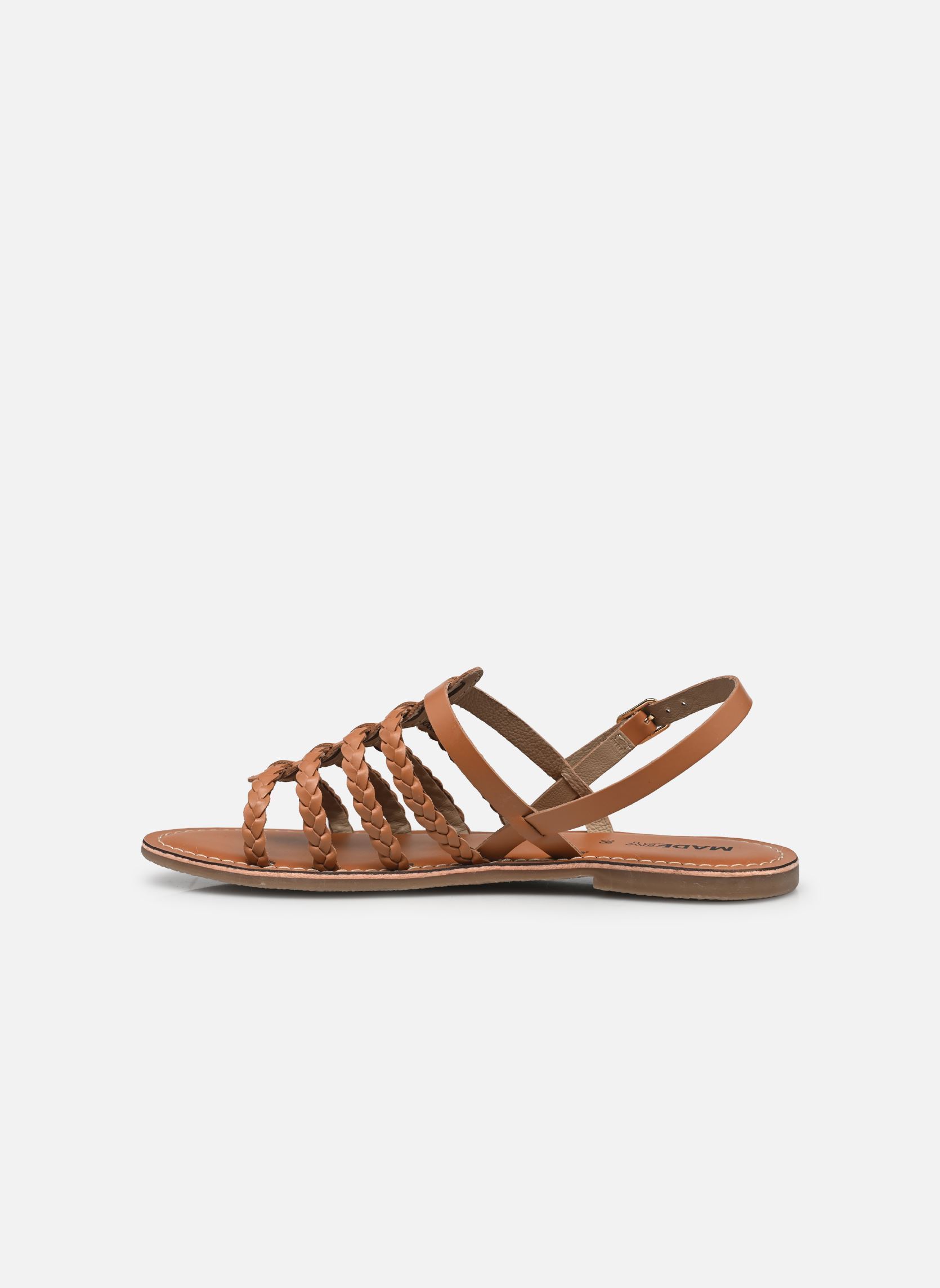 Flache Sandalen Sandales CHOUTRESSE leather damen braun MADE BY Flache Sandalen Sandales CHOUTRESSE leather damen braun Cognac