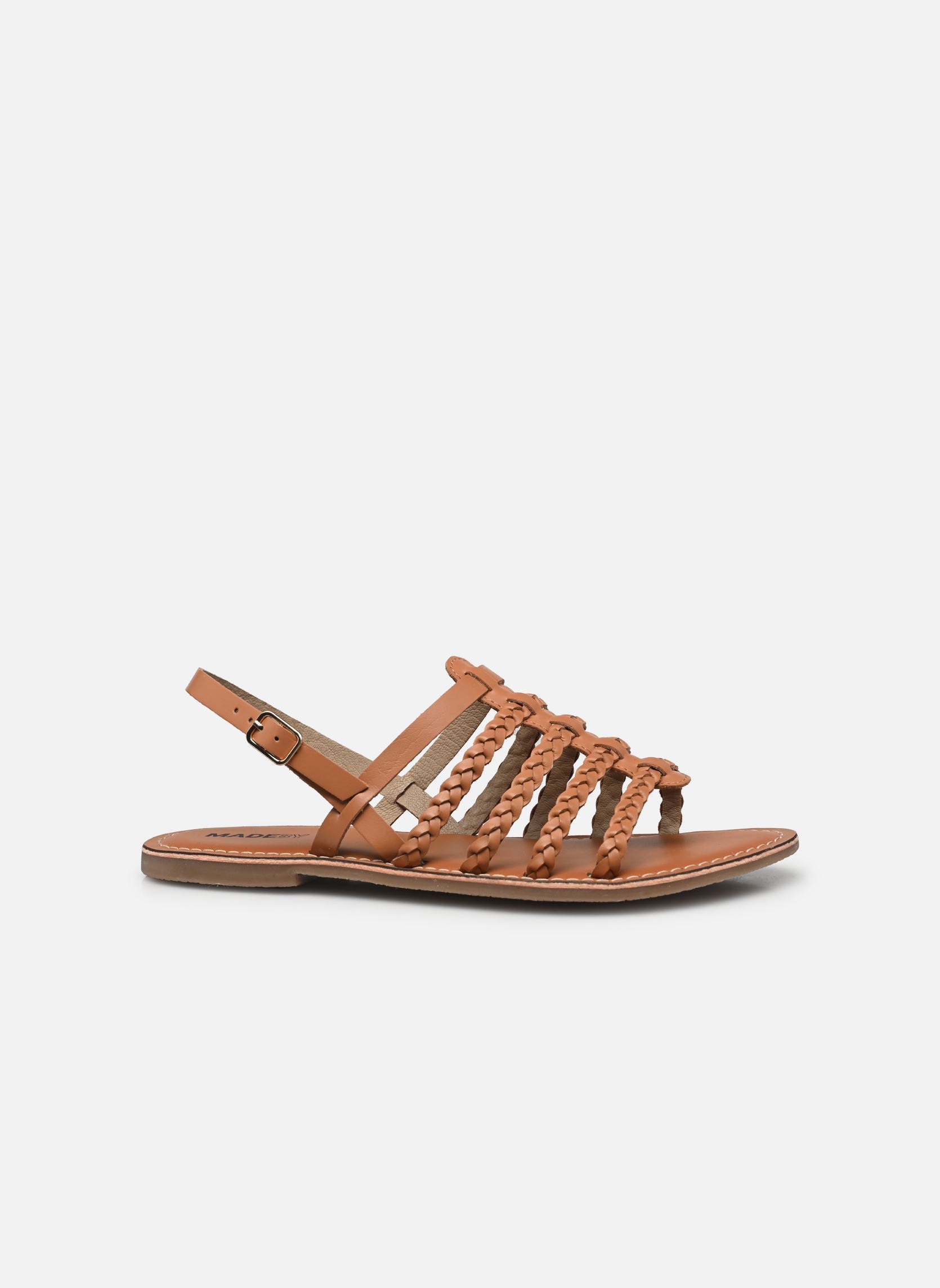 Flache Sandalen Sandales CHOUTRESSE leather damen braun MADE BY Flache Sandalen Sandales CHOUTRESSE leather damen braun Cognac