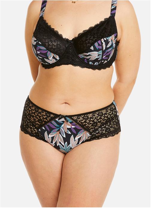 Pomm'Poire Culottes Shorty noir/parme Elisa femme noir