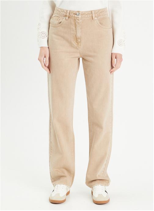 Cache Cache Jeans droit ISTAHO-TACO femme beige