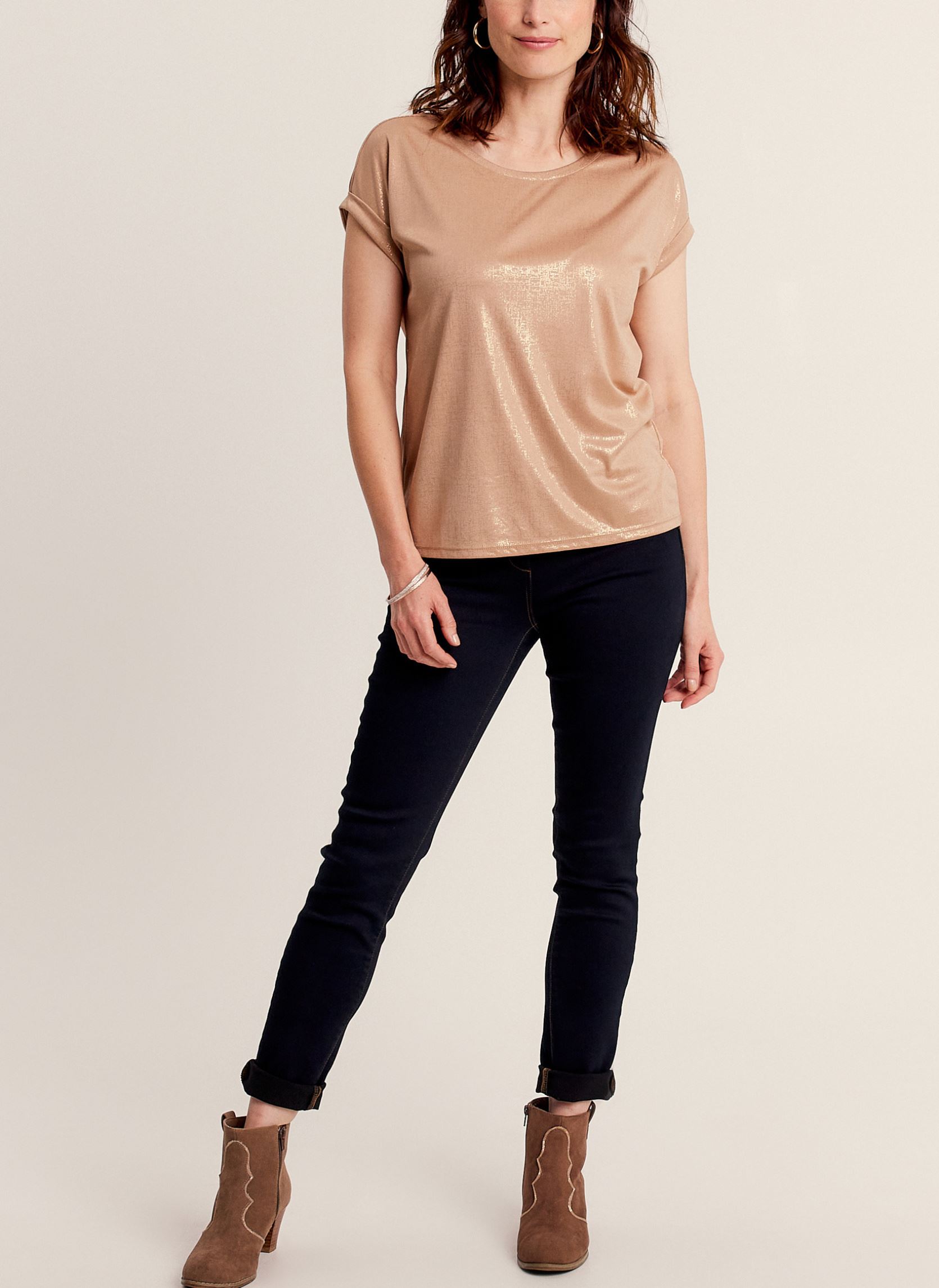 Tee-shirts manches courtes TISHINYROC femme argent Bréal Tee-shirts manches courtes TISHINYROC femme argent PALE GOLD
