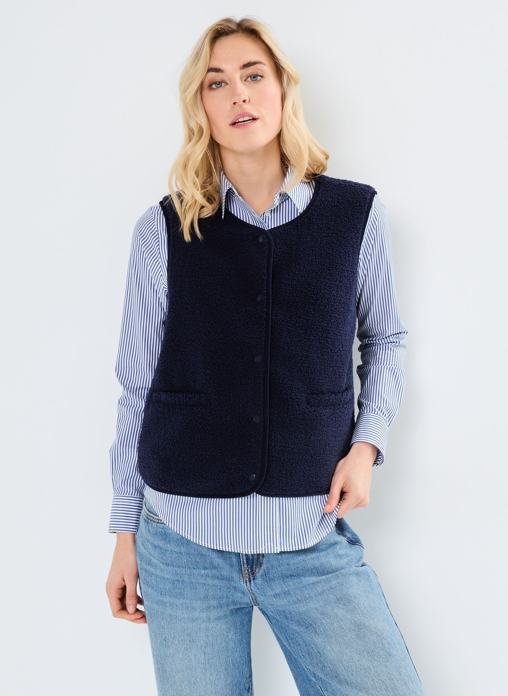 Vestes sans manches XTINO TEDDY WA2 femme bleu Ichi Vestes sans manches XTINO TEDDY WA2 femme bleu Maritime Blue
