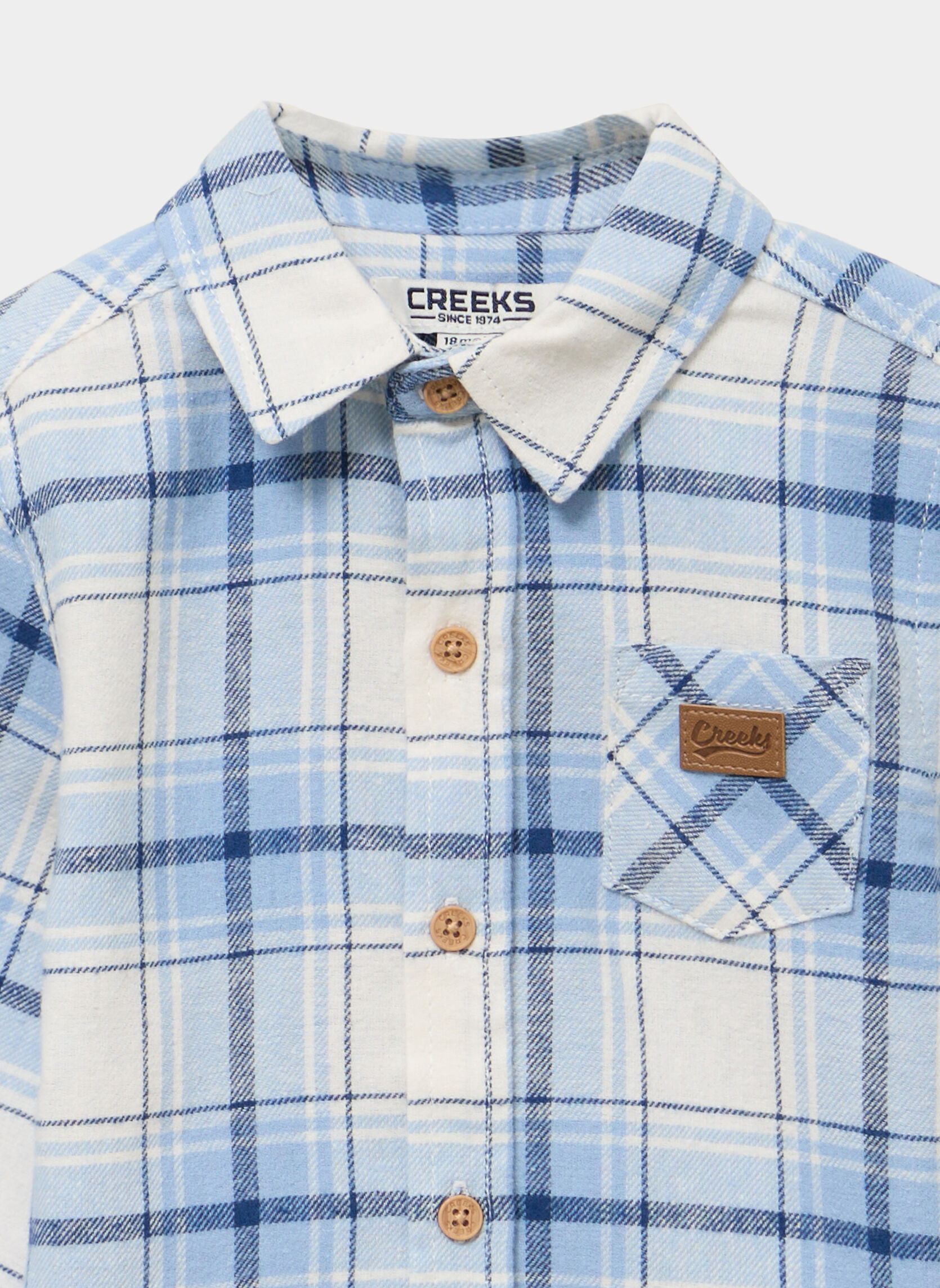 Chemises CREB1_CHIRTCHECKS garçon bleu CREEKS Chemises CREB1_CHIRTCHECKS garçon bleu Bleu clair