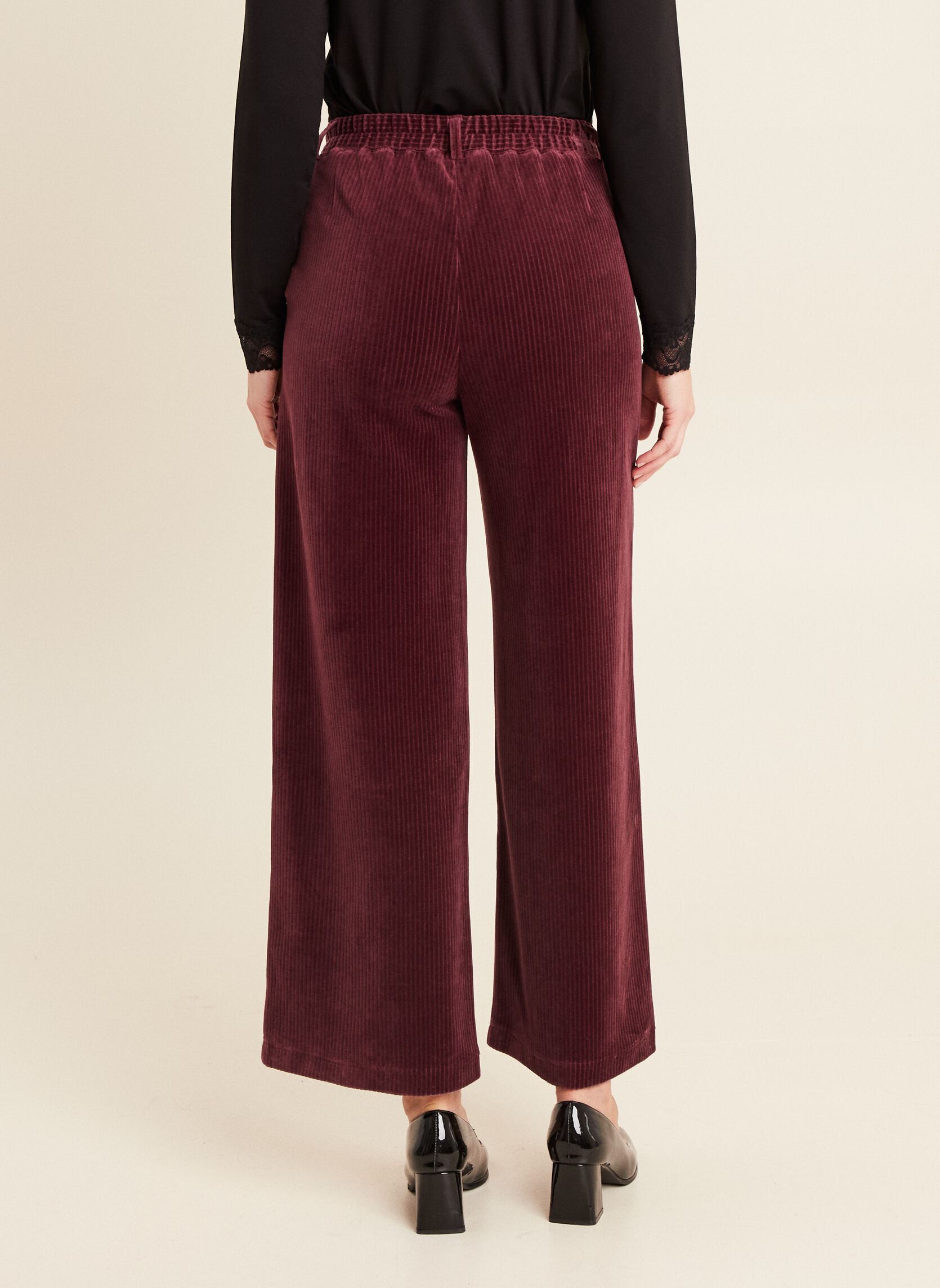 Wijde broeken PEVELOVE dames bordeaux Bréal Wijde broeken PEVELOVE dames bordeaux FUDGE