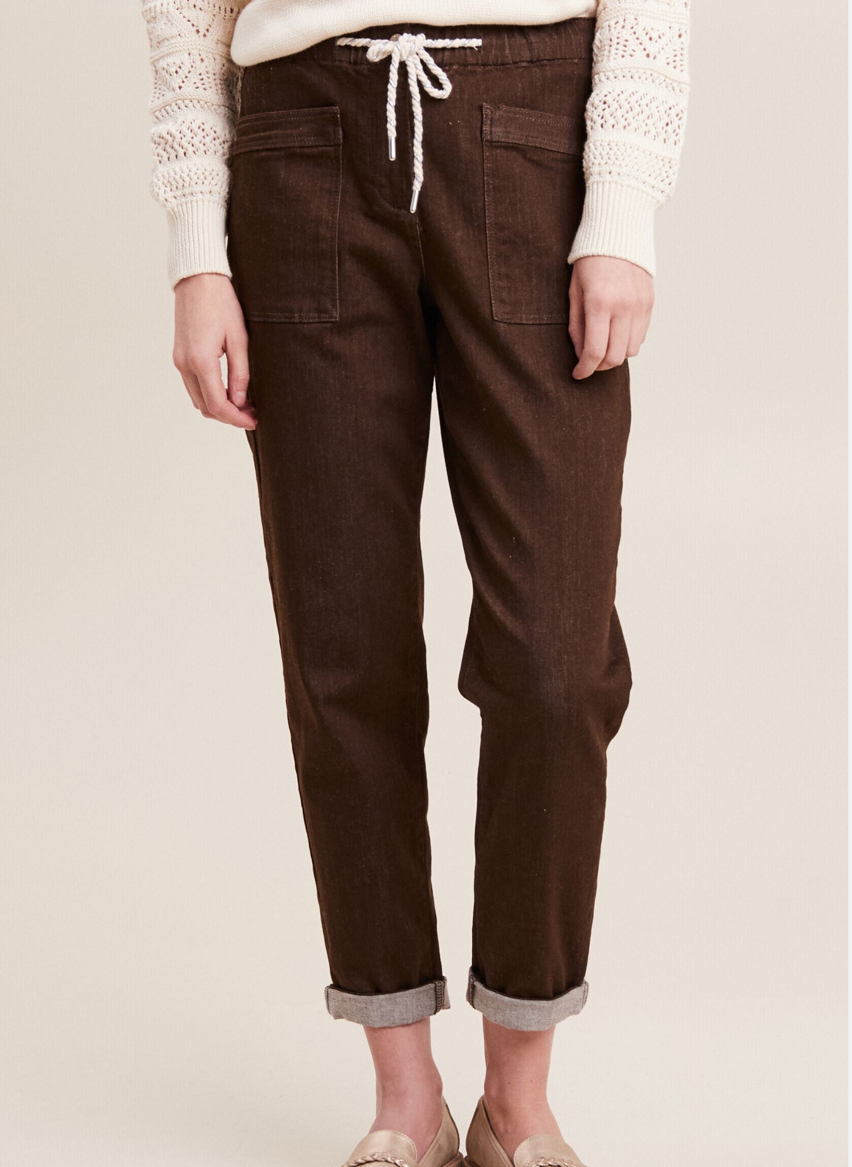 Wijde jeans / Flared Jeans PEBATJ dames bruin Bréal Wijde jeans / Flared Jeans PEBATJ dames bruin Mole