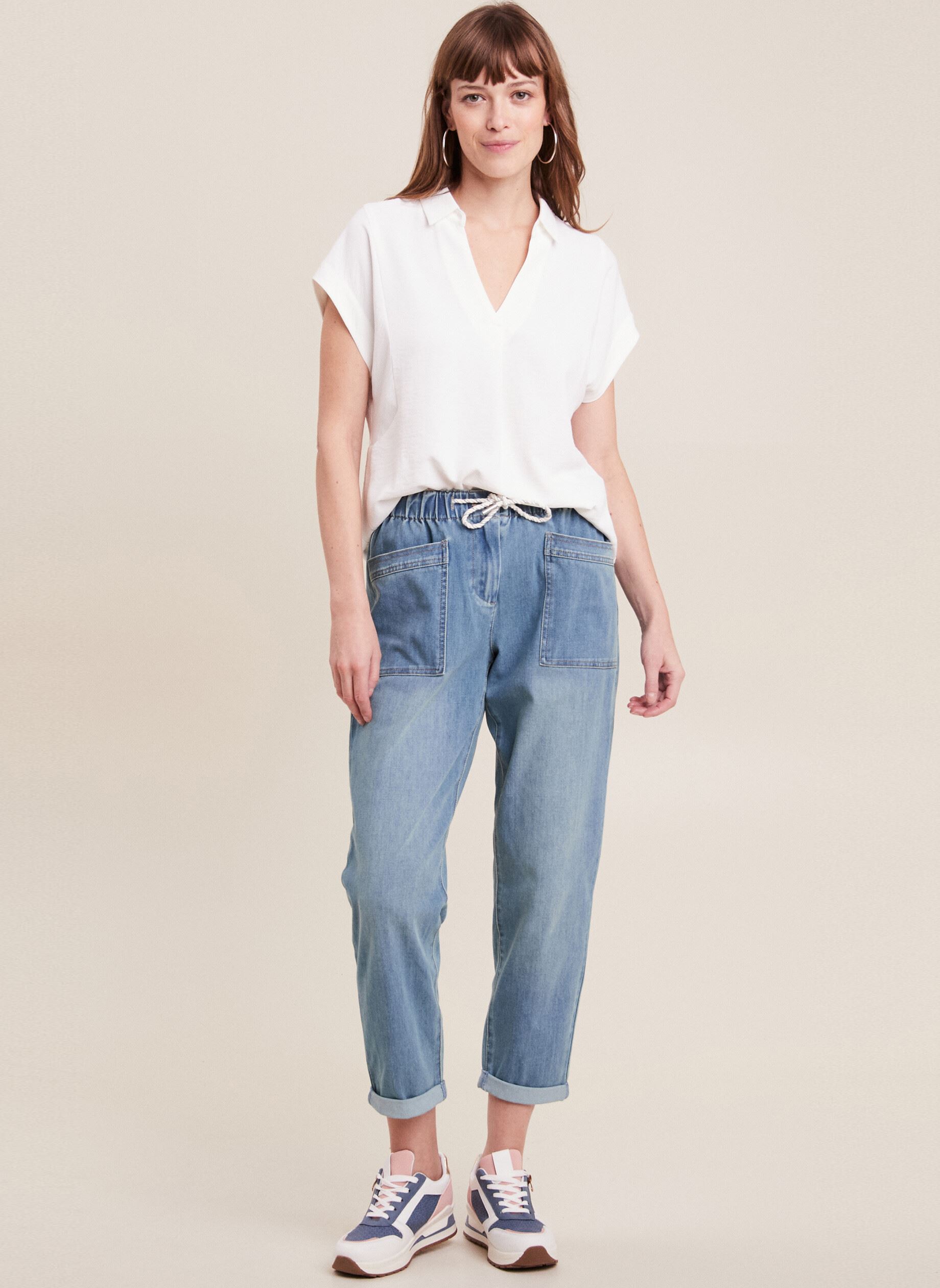 Wijde jeans / Flared Jeans PEBATJ dames blauw Bréal Wijde jeans / Flared Jeans PEBATJ dames blauw DENIM DOUBLE STONE