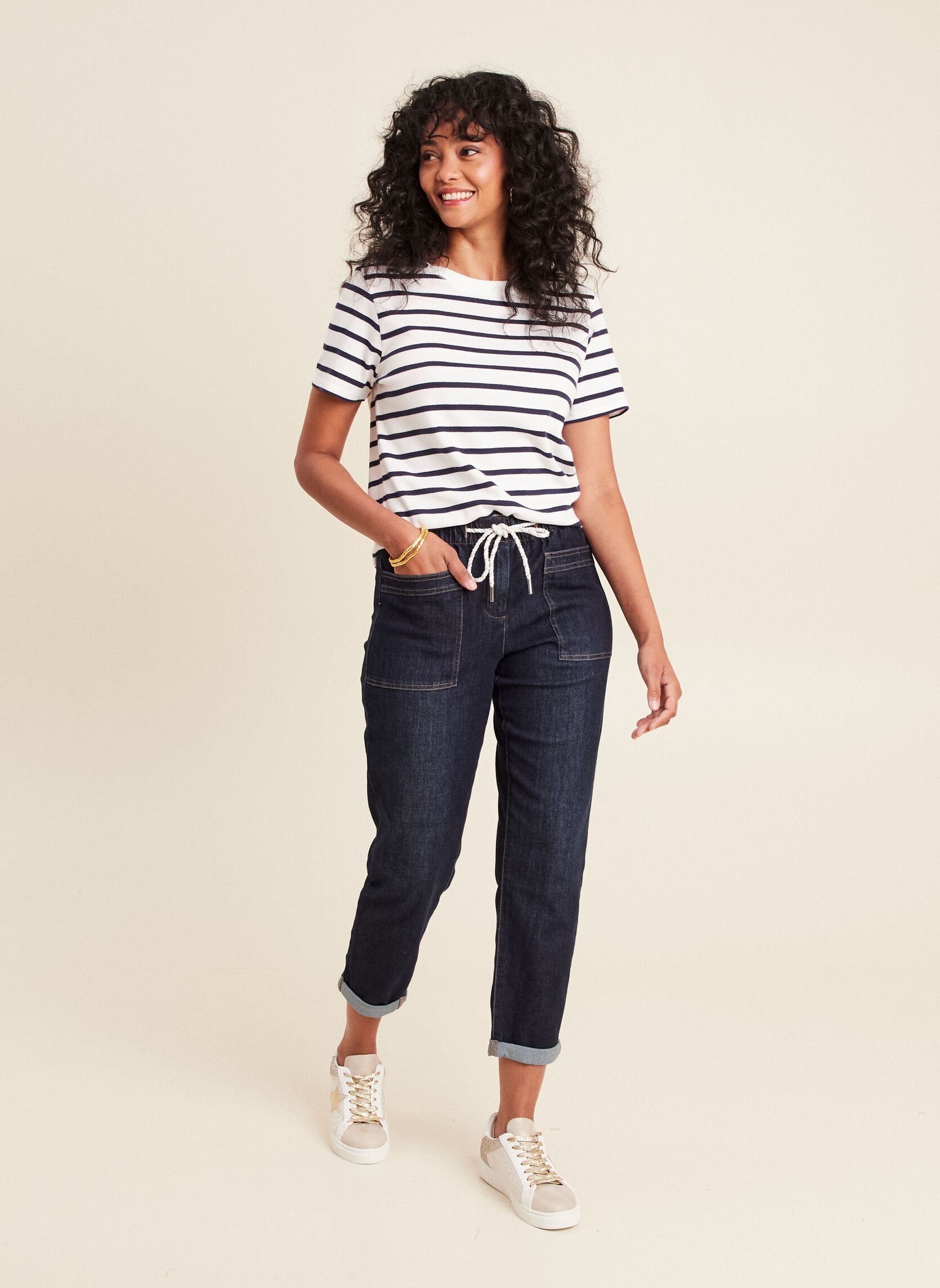 Wijde jeans / Flared Jeans PEBATJ dames blauw Bréal Wijde jeans / Flared Jeans PEBATJ dames blauw Denim Brut