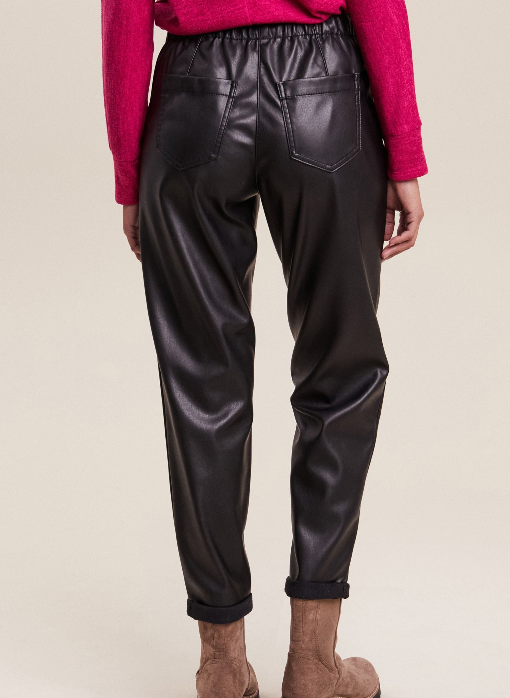 Pantalons en cuir PEBATSKY femme noir Bréal Pantalons en cuir PEBATSKY femme noir JET BLACK