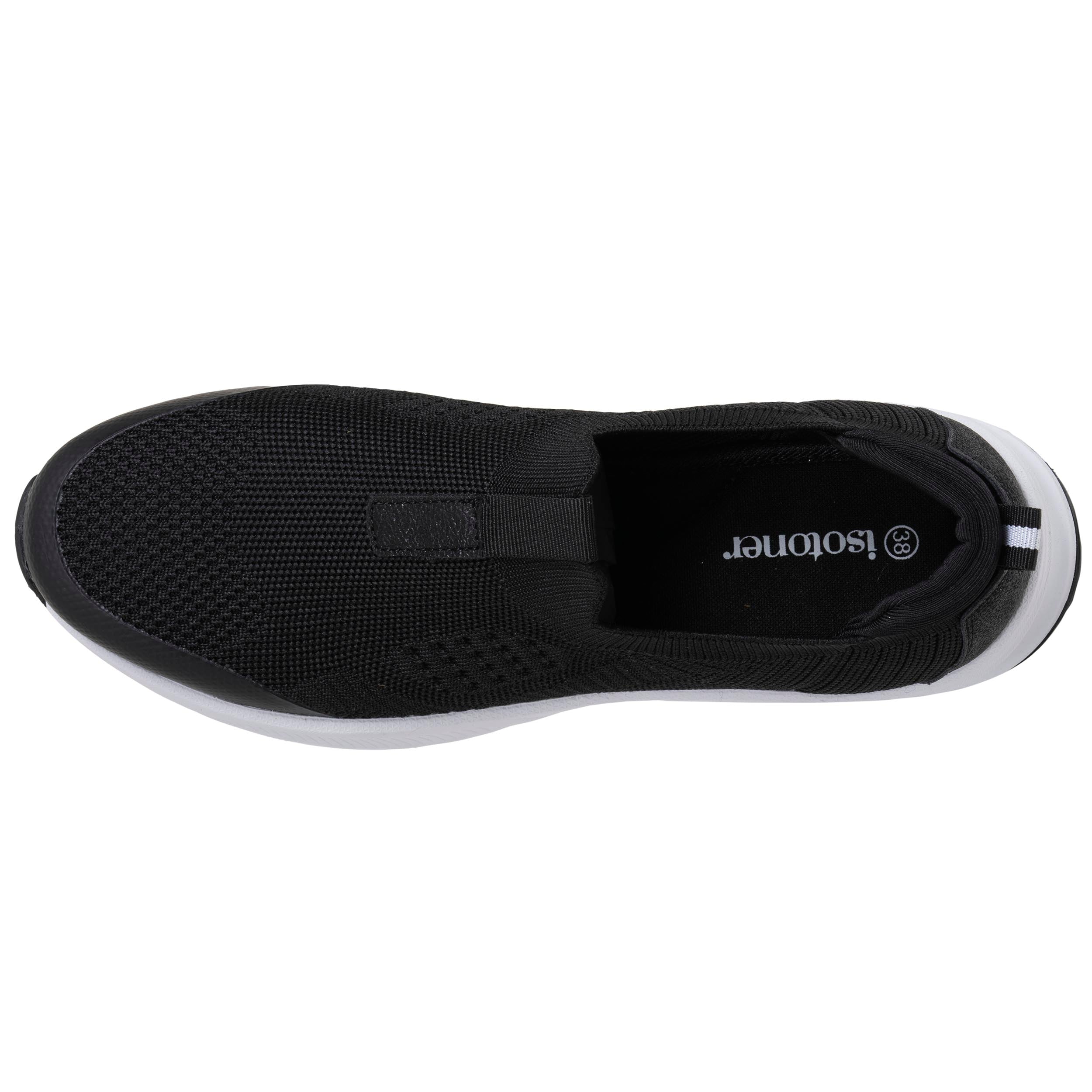 Baskets basses Baskets Femme slip-on sport Blanc femme noir Isotoner Baskets basses Baskets Femme slip-on sport Blanc femme noir Noir verni