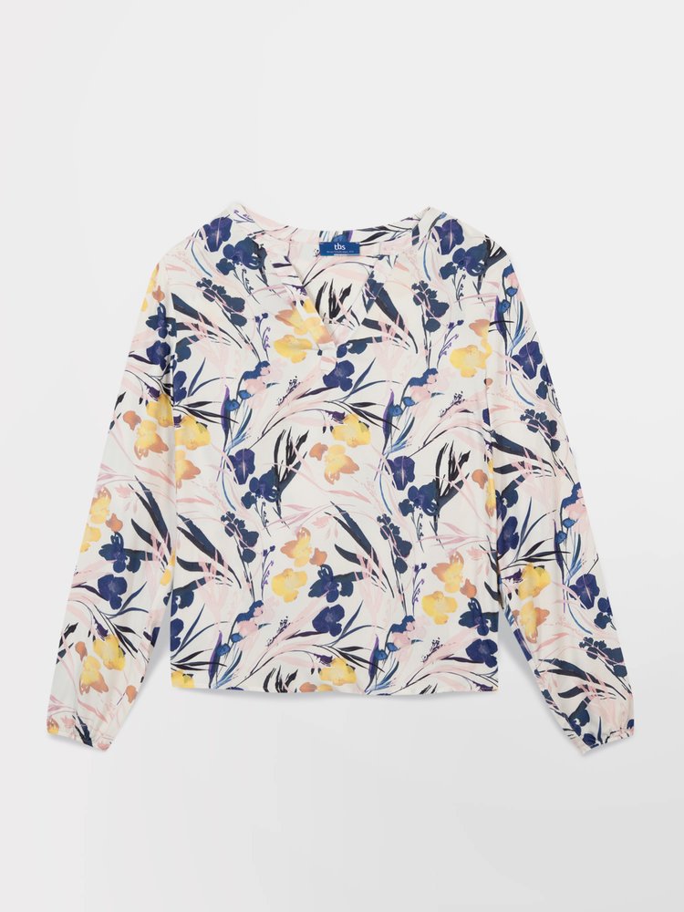 Coton Imprimé Plumes Bleues Et Vertes Sur Fond Blanc