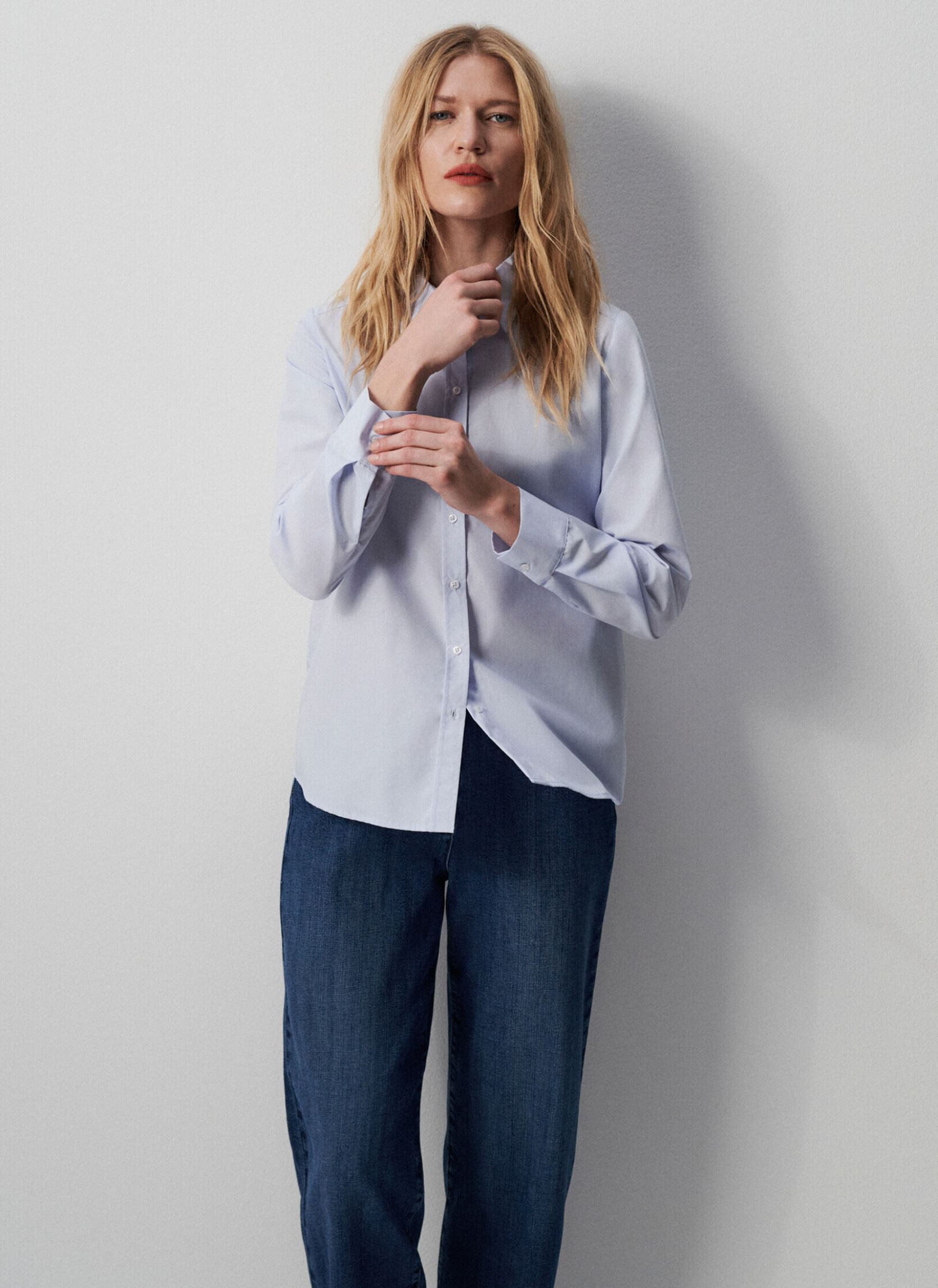 Lange mouw overhemden 232C-BRENDA2 dames blauw Caroll Lange mouw overhemden 232C-BRENDA2 dames blauw CHAMBRAY