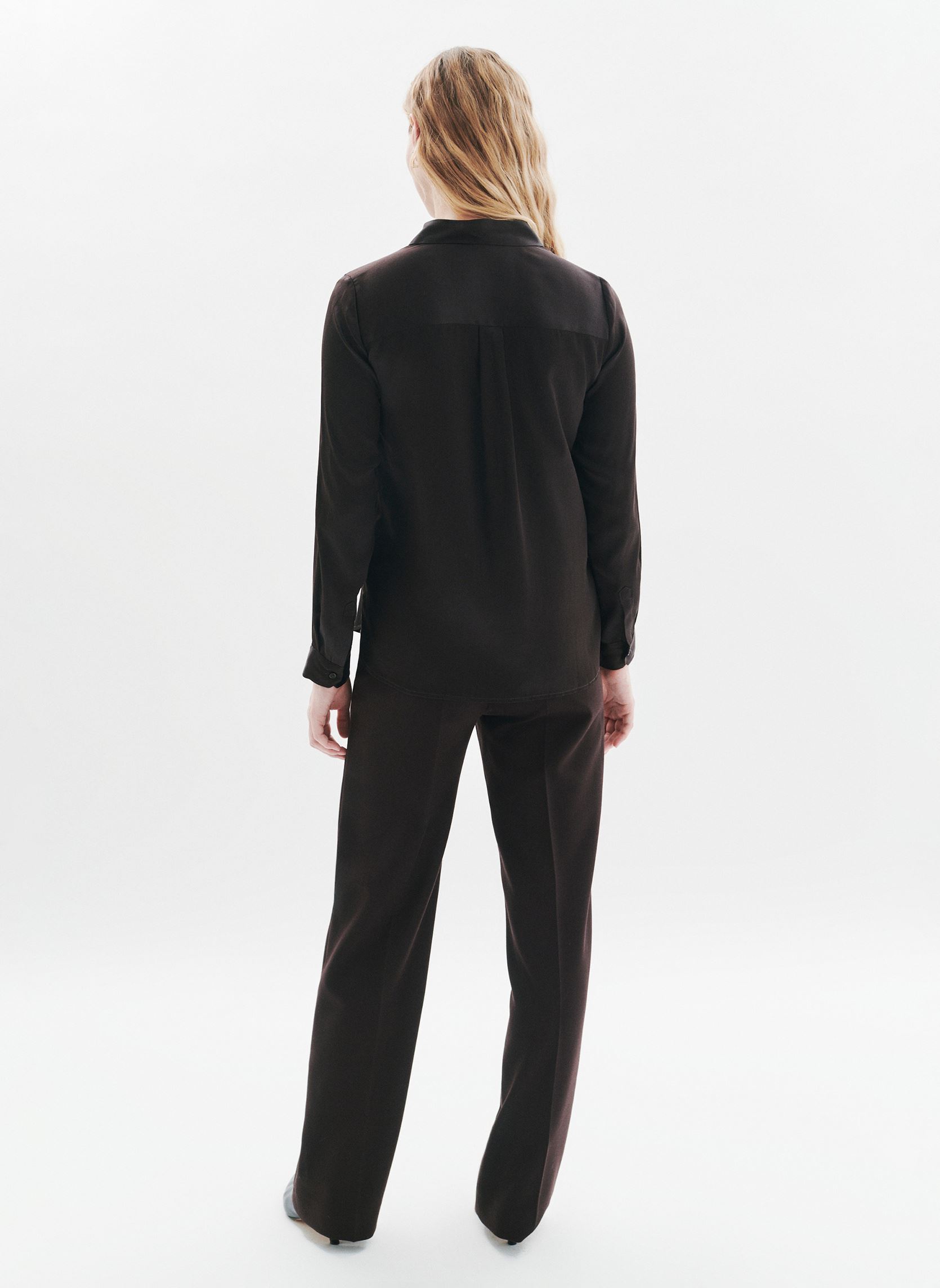 Chemises manches longues 232C-CJAMIE1 femme marron Caroll Chemises manches longues 232C-CJAMIE1 femme marron BLACK BEAN