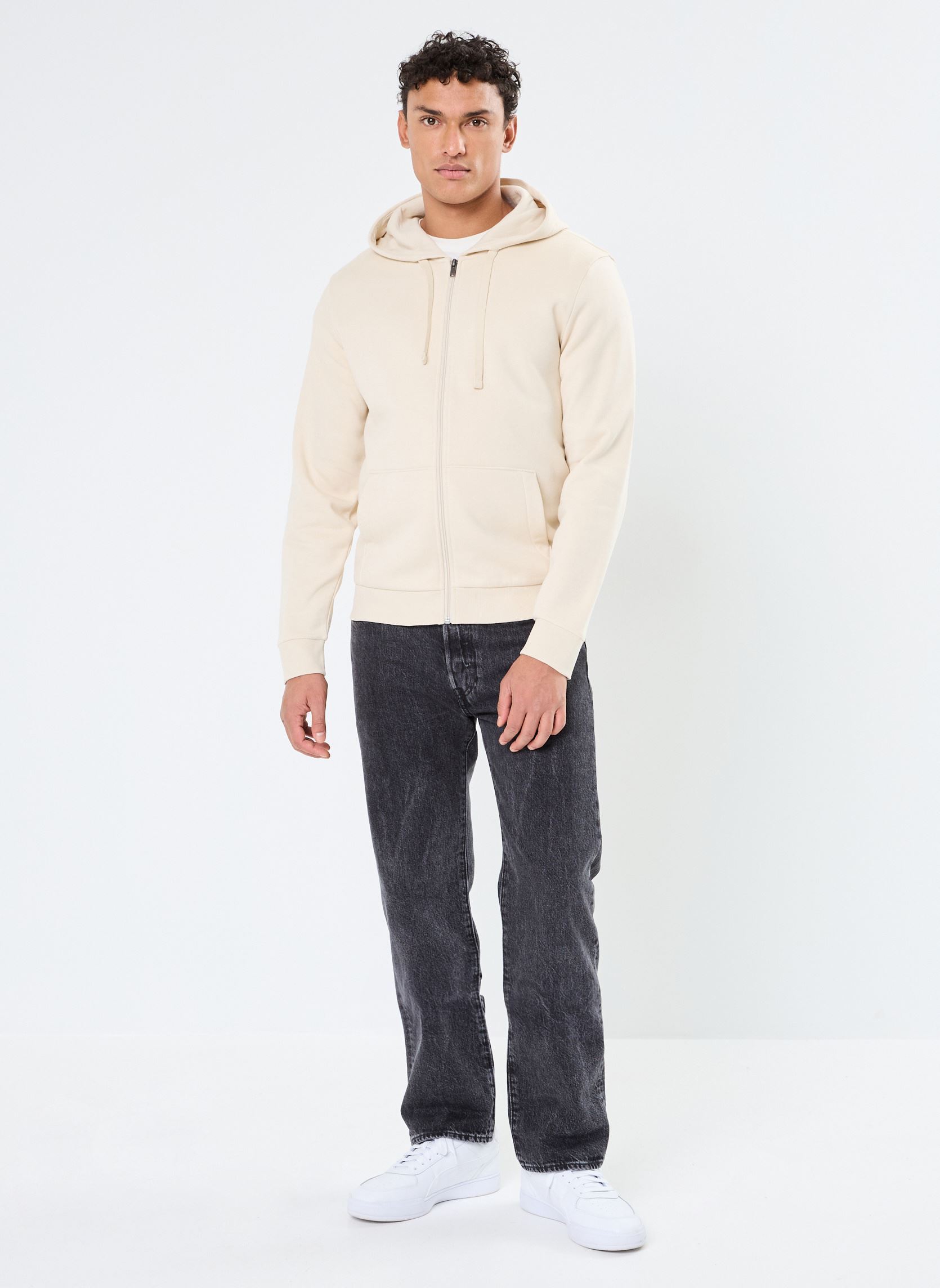 Sweaters met rits MARLONE sweat heren beige MADE BY Sweaters met rits MARLONE sweat heren beige BIRCH