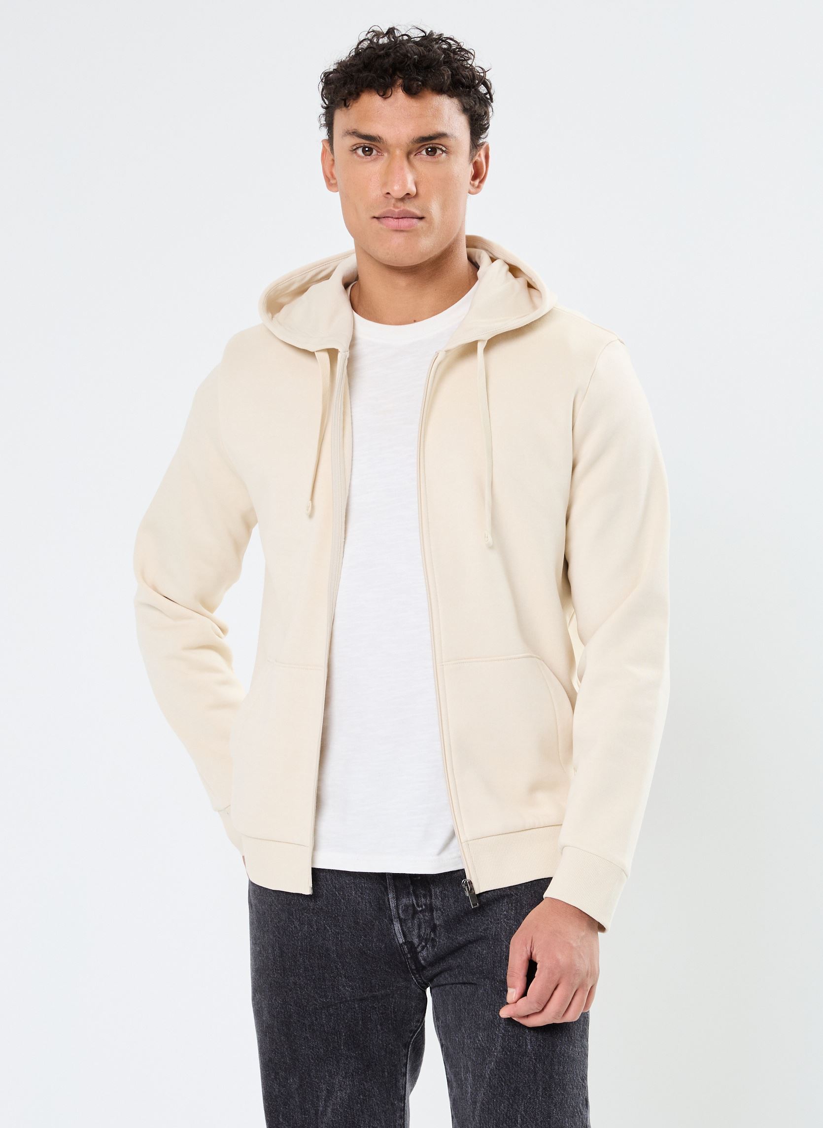 Sweaters met rits MARLONE sweat heren beige MADE BY Sweaters met rits MARLONE sweat heren beige BIRCH
