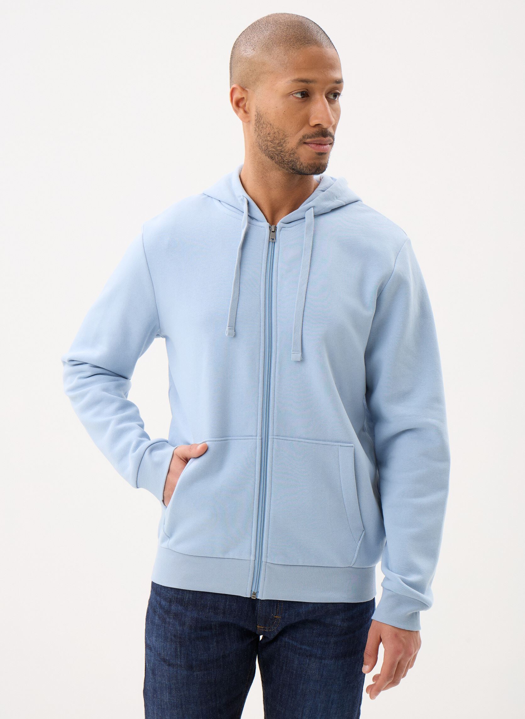Sweaters met rits MARLONE sweat heren blauw MADE BY Sweaters met rits MARLONE sweat heren blauw SOFT CHAMBRAY