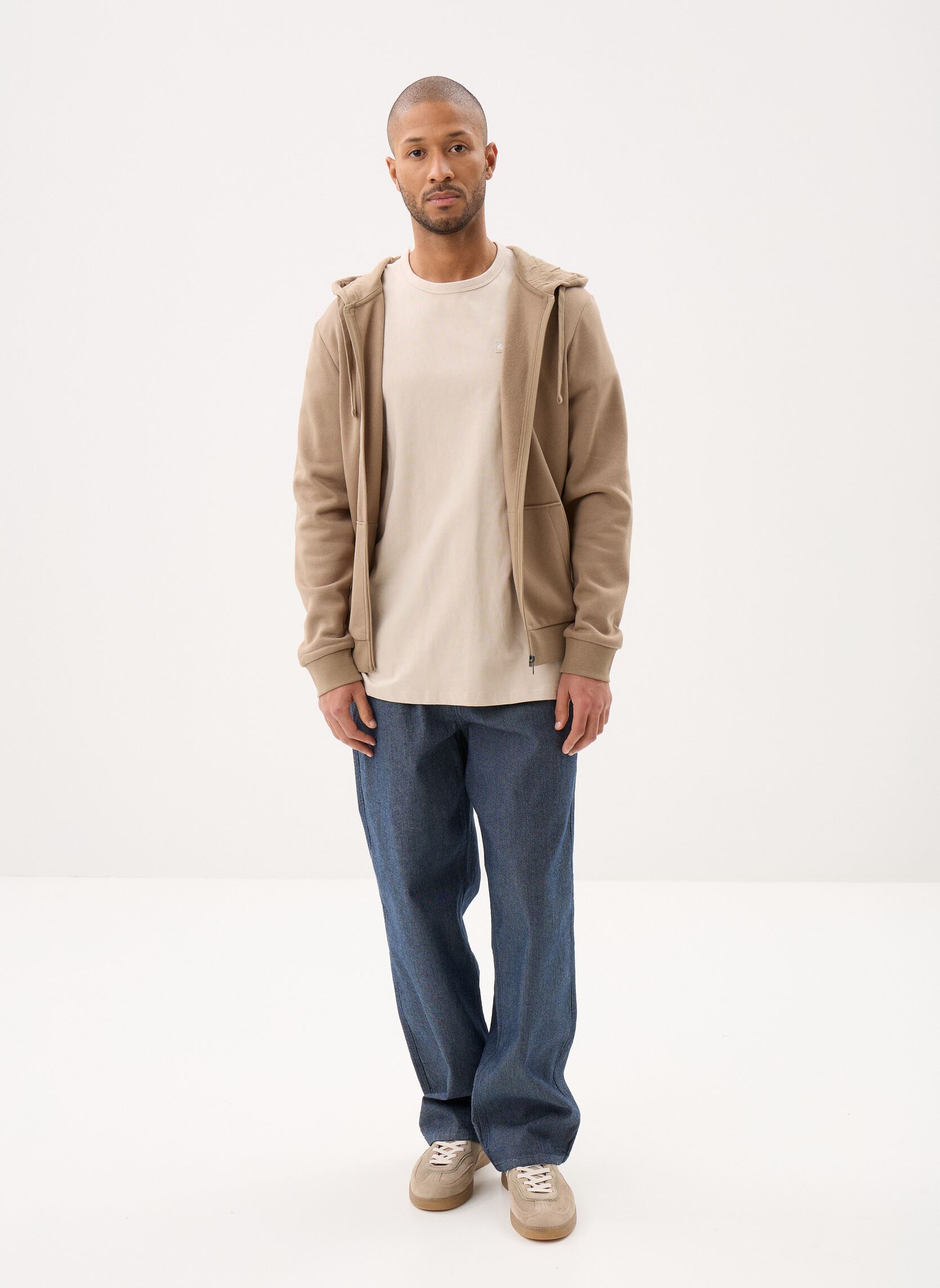 Sweaters met rits MARLONE sweat heren beige MADE BY Sweaters met rits MARLONE sweat heren beige Timber wolf
