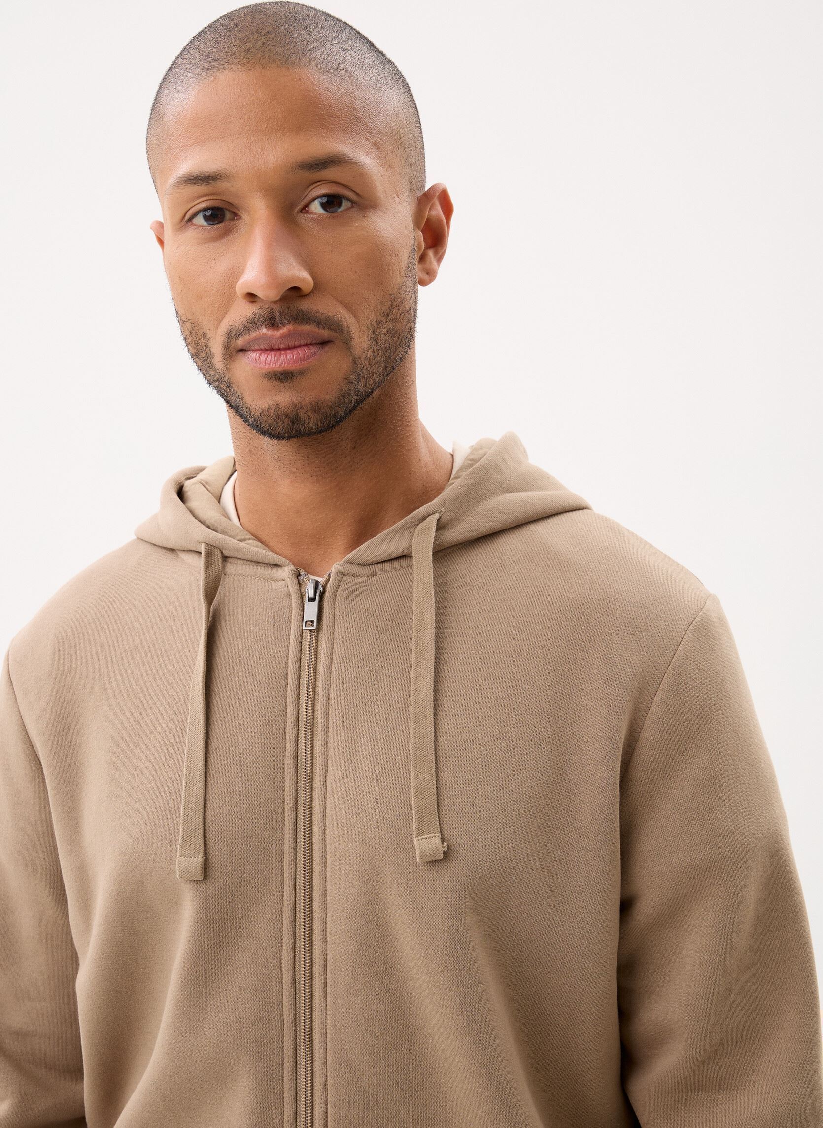 Sweaters met rits MARLONE sweat heren beige MADE BY Sweaters met rits MARLONE sweat heren beige Timber wolf
