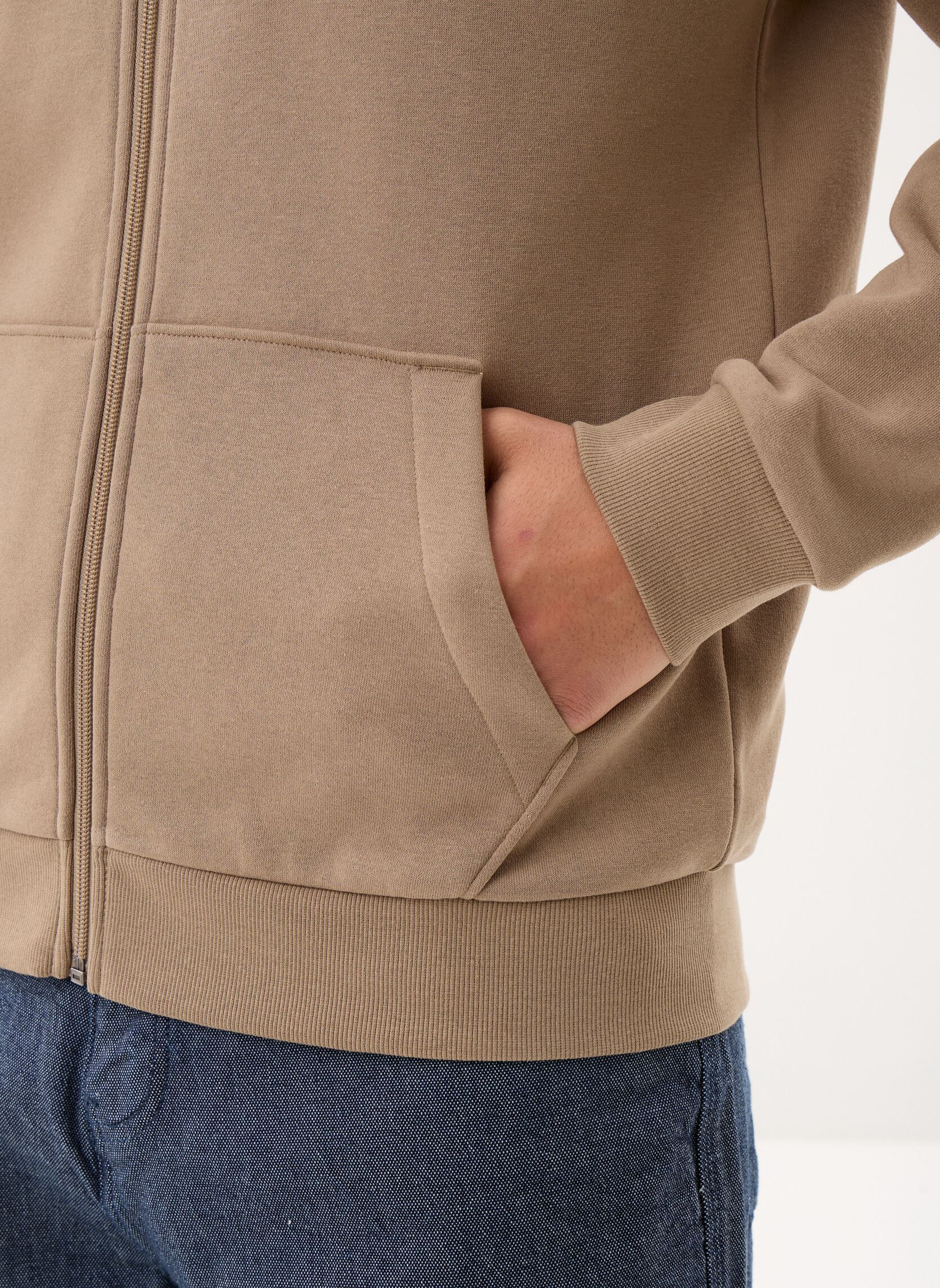 Sweaters met rits MARLONE sweat heren beige MADE BY Sweaters met rits MARLONE sweat heren beige Timber wolf