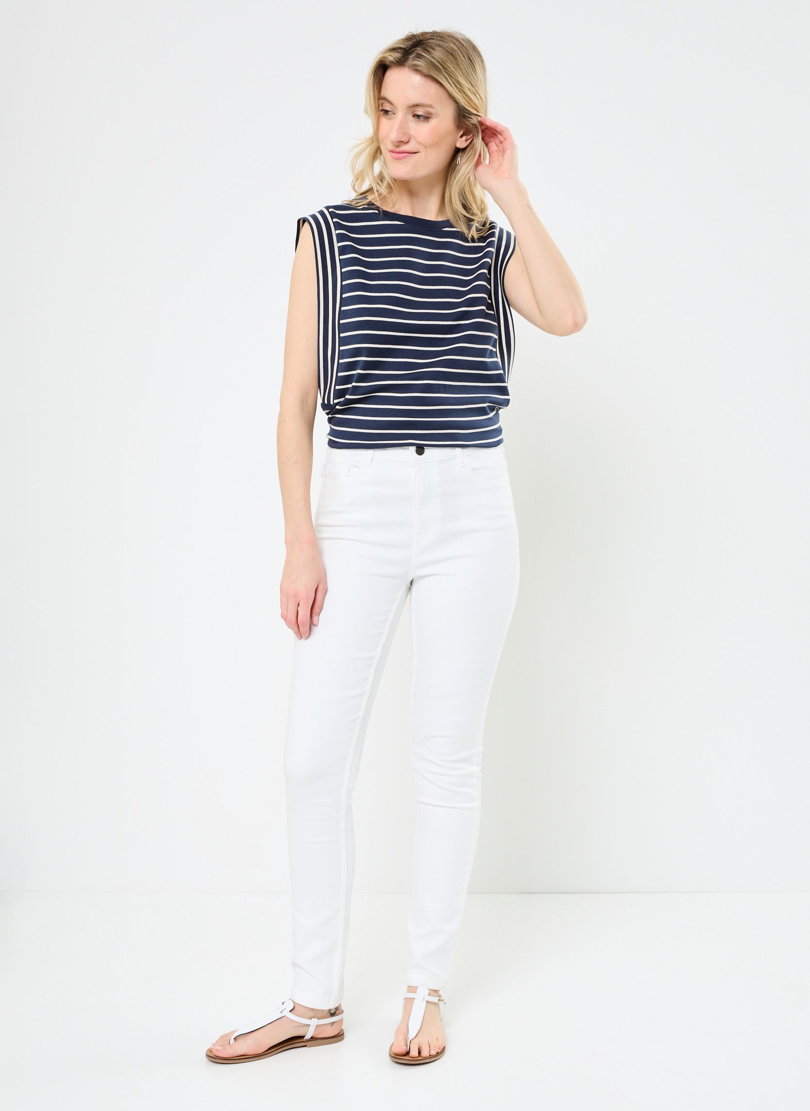 Pantalons slim PANTALON-SLIM femme blanc MADE BY Pantalons slim PANTALON-SLIM femme blanc Z*BLANC