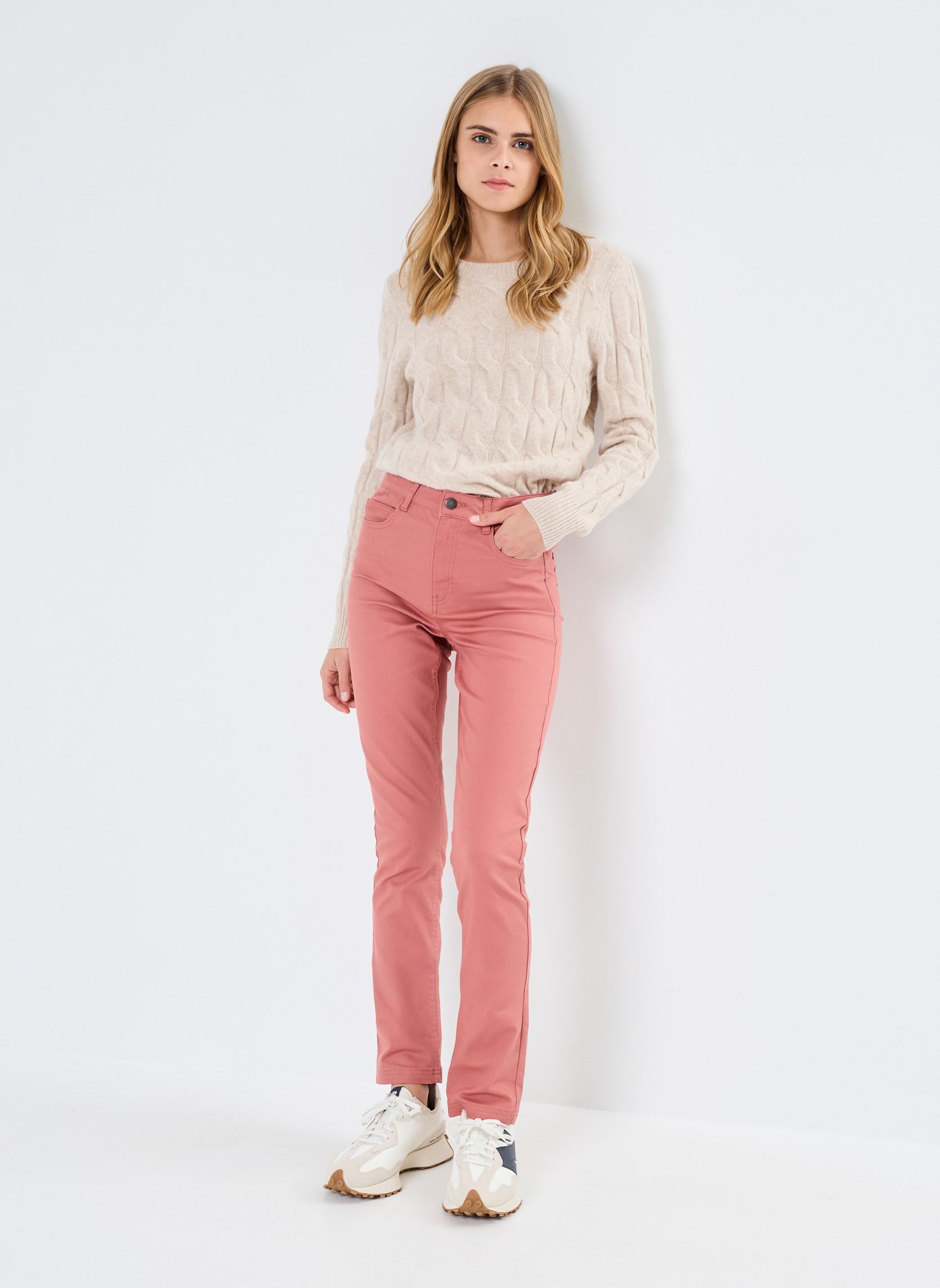 Pantalons slim PANTALON-SLIM femme rose MADE BY Pantalons slim PANTALON-SLIM femme rose WITHERED ROSE