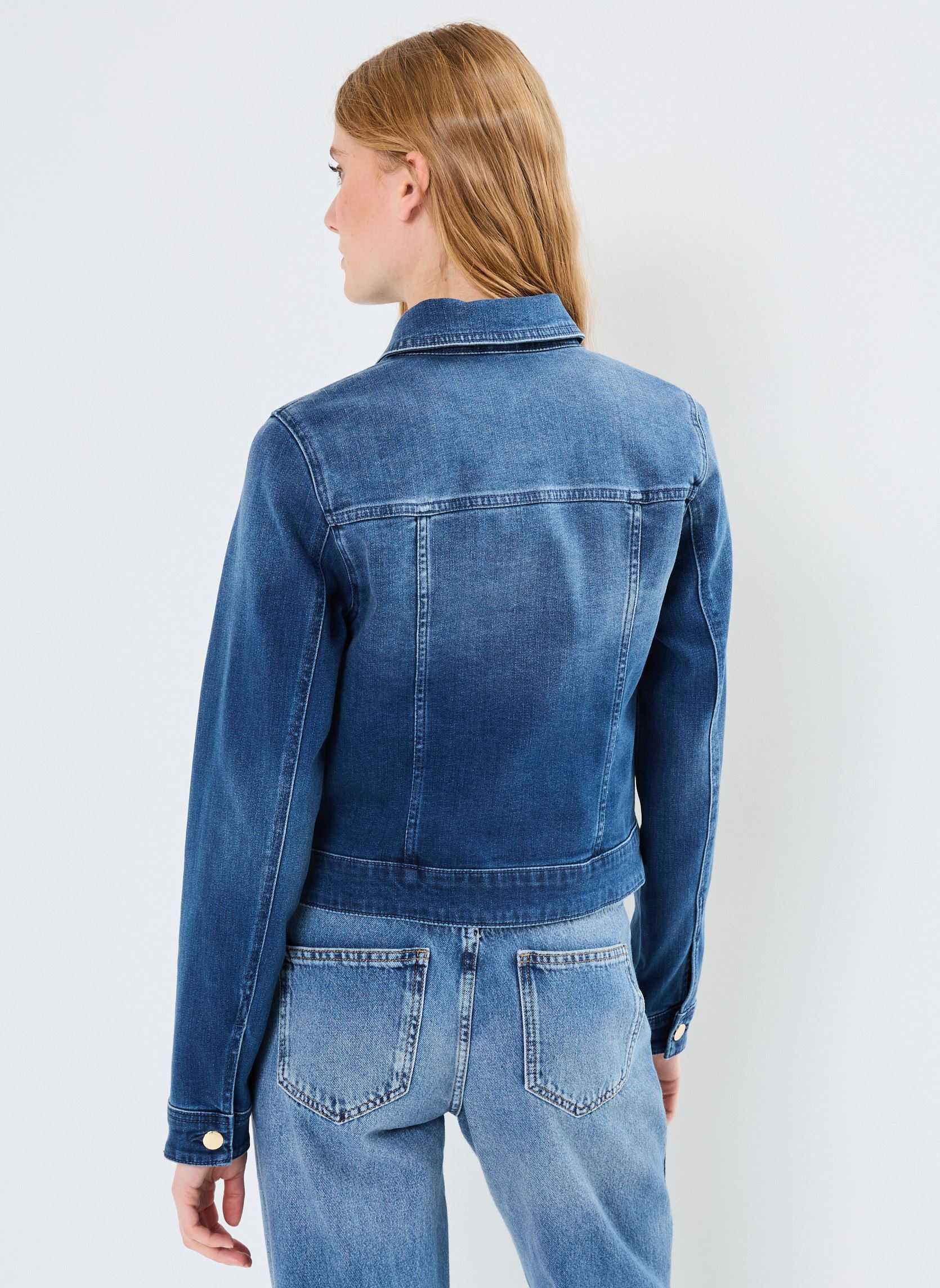 Jeansjacken VEZIPPEE-DENIM damen blau MADE BY Jeansjacken VEZIPPEE-DENIM damen blau DENIM DOUBLE STONE