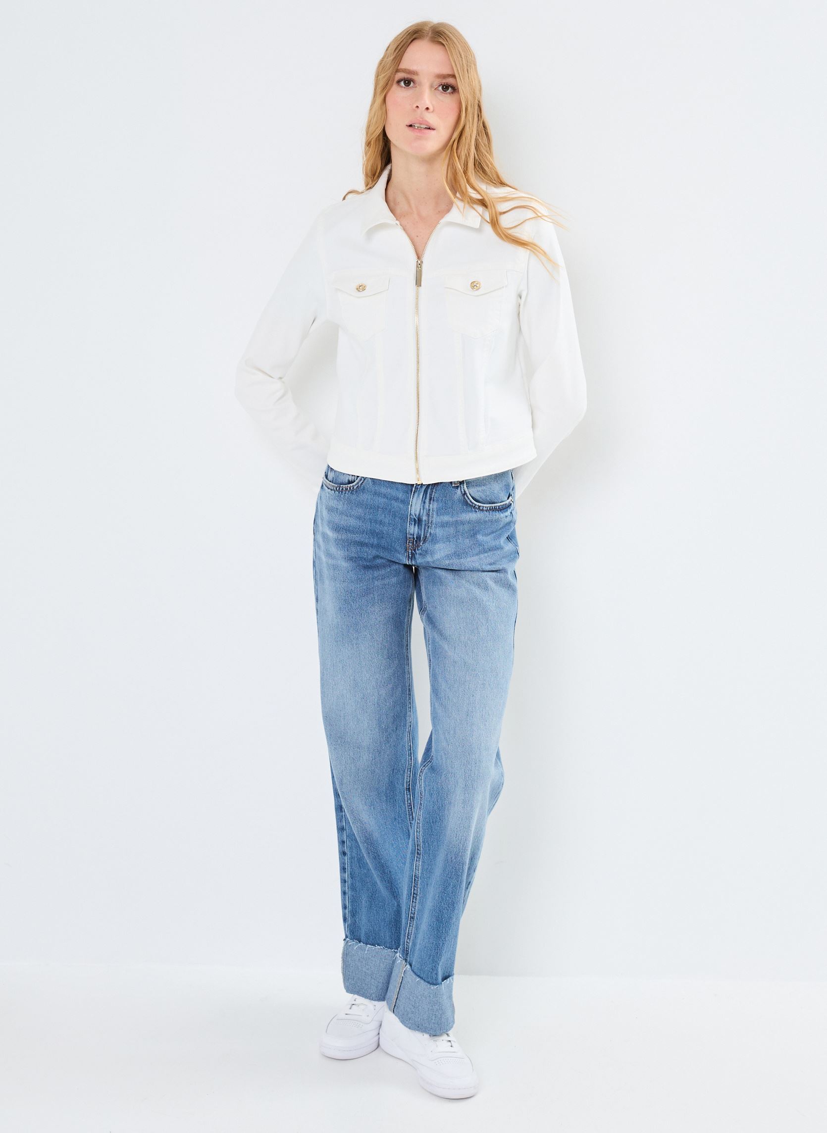 Vestes en jean VEZIPPEE-DENIM femme blanc MADE BY Vestes en jean VEZIPPEE-DENIM femme blanc DENIM BLANC