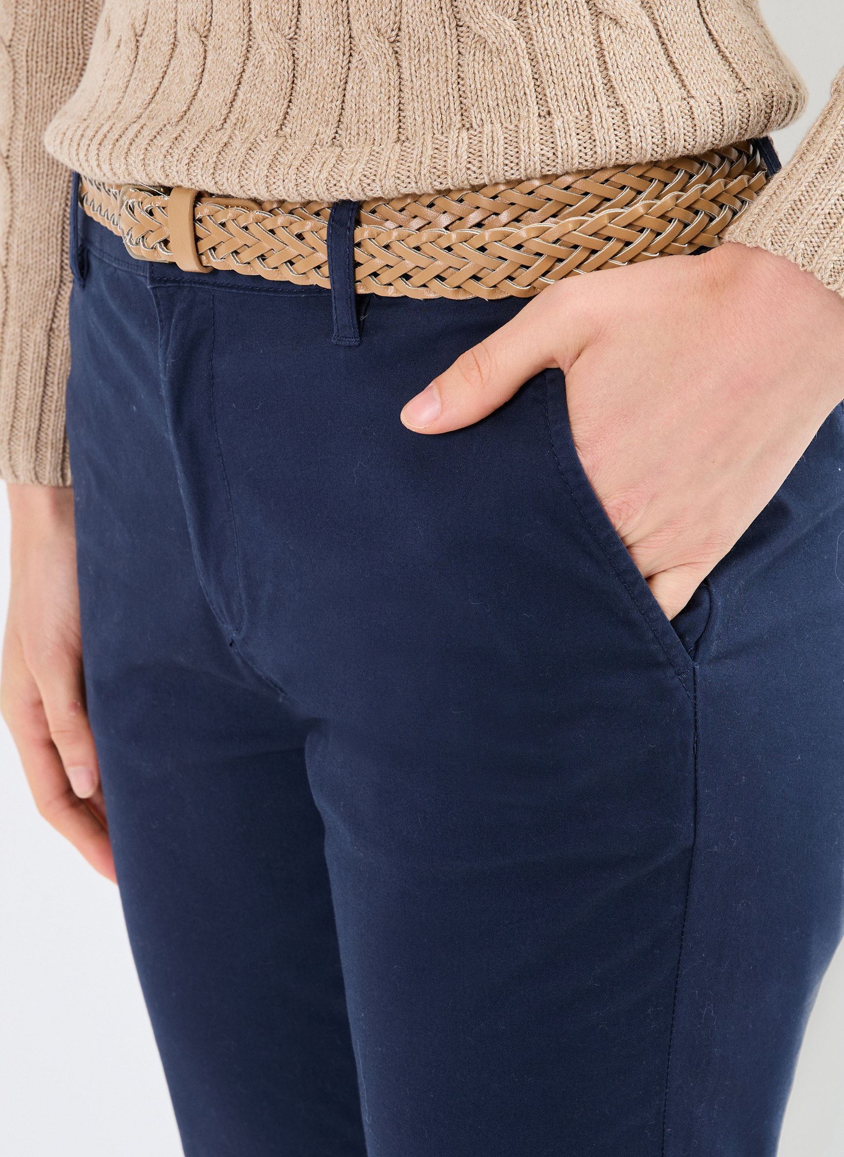 Chino broeken PANTALON-CHINO dames blauw MADE BY Chino broeken PANTALON-CHINO dames blauw BLACK IRIS
