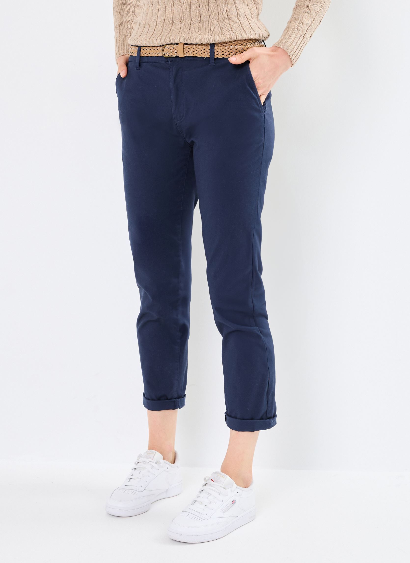 Chino broeken PANTALON-CHINO dames blauw MADE BY Chino broeken PANTALON-CHINO dames blauw BLACK IRIS