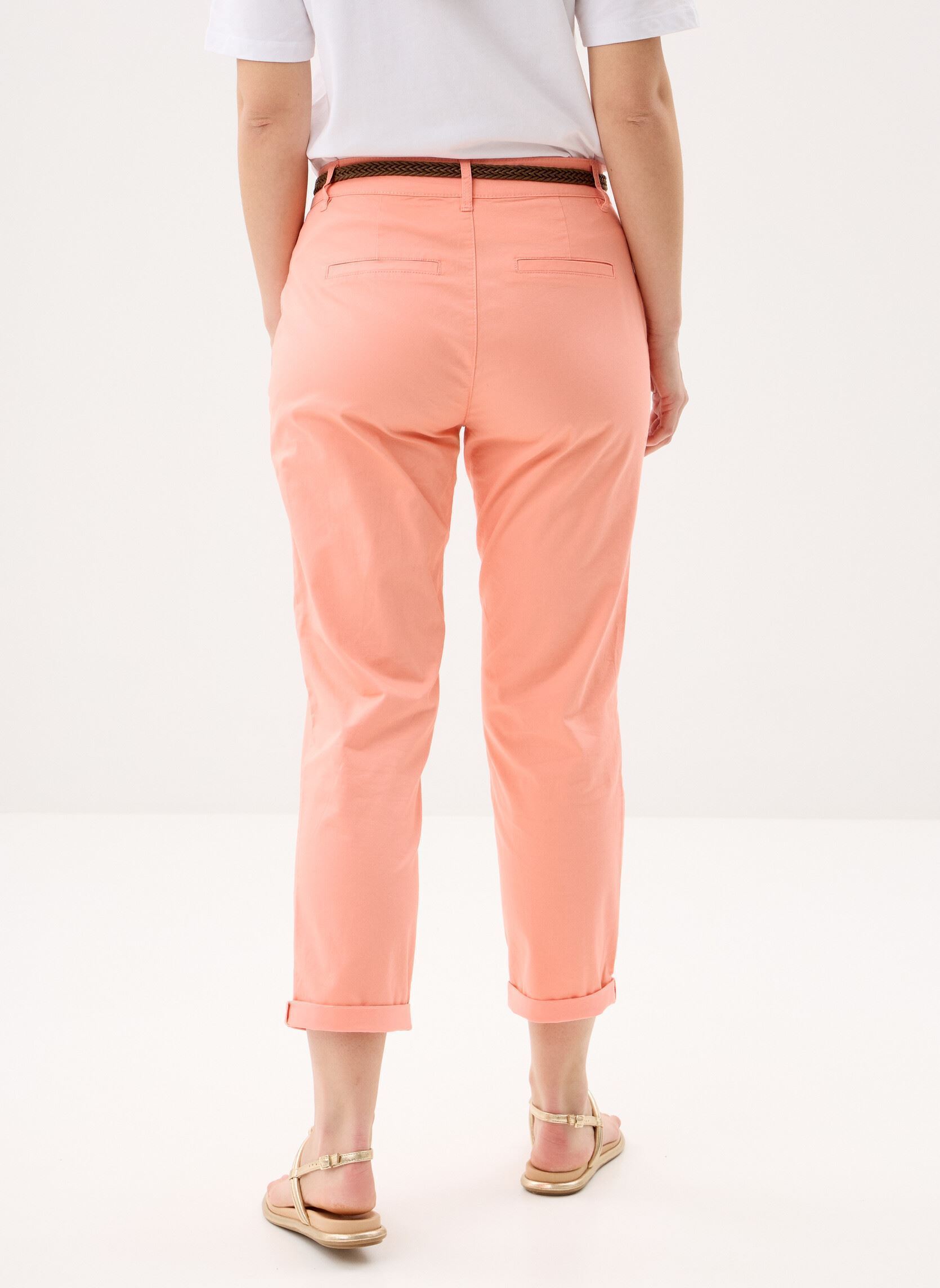Pantalons chinos PANTALON-CHINO femme orange MADE BY Pantalons chinos PANTALON-CHINO femme orange PEACH AMBER