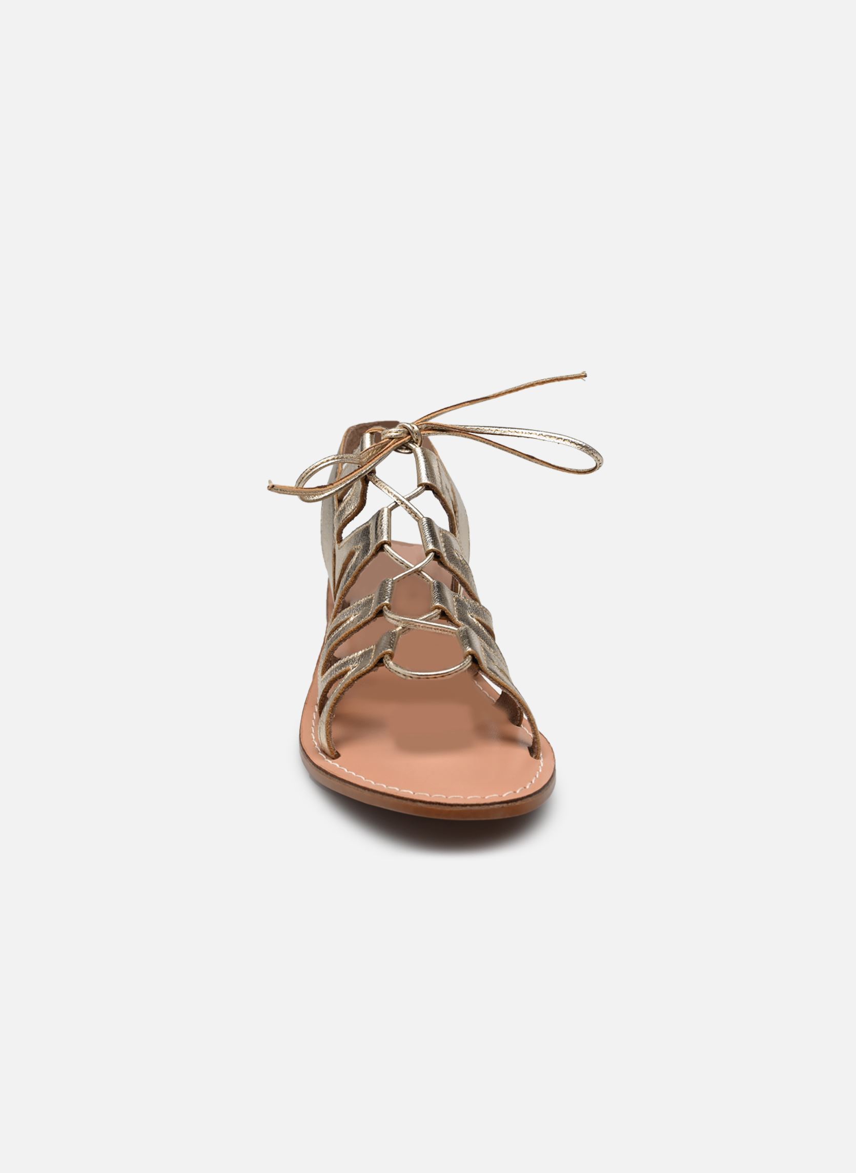 Platte sandalen Sandales KAGLI leather dames goud en brons MADE BY Platte sandalen Sandales KAGLI leather dames goud en brons DORÉ