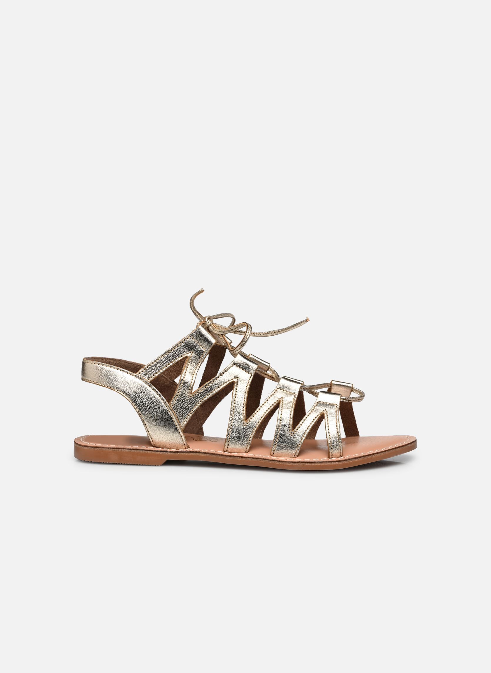 Platte sandalen Sandales KAGLI leather dames goud en brons MADE BY Platte sandalen Sandales KAGLI leather dames goud en brons DORÉ
