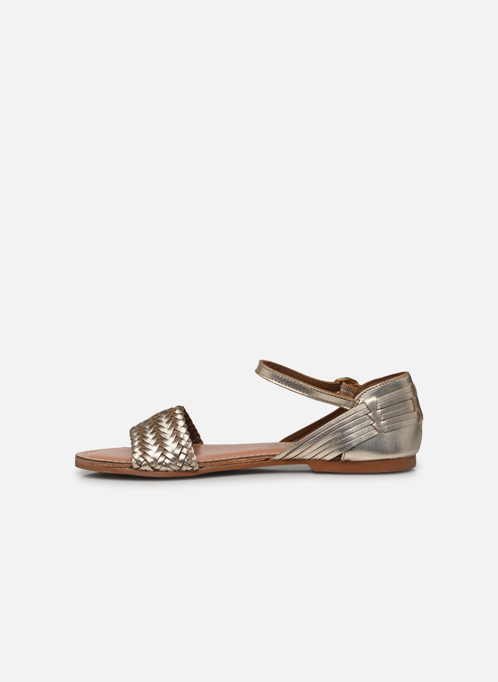 Platte sandalen Sandales KUNA leather dames goud en brons MADE BY Platte sandalen Sandales KUNA leather dames goud en brons DORÉ