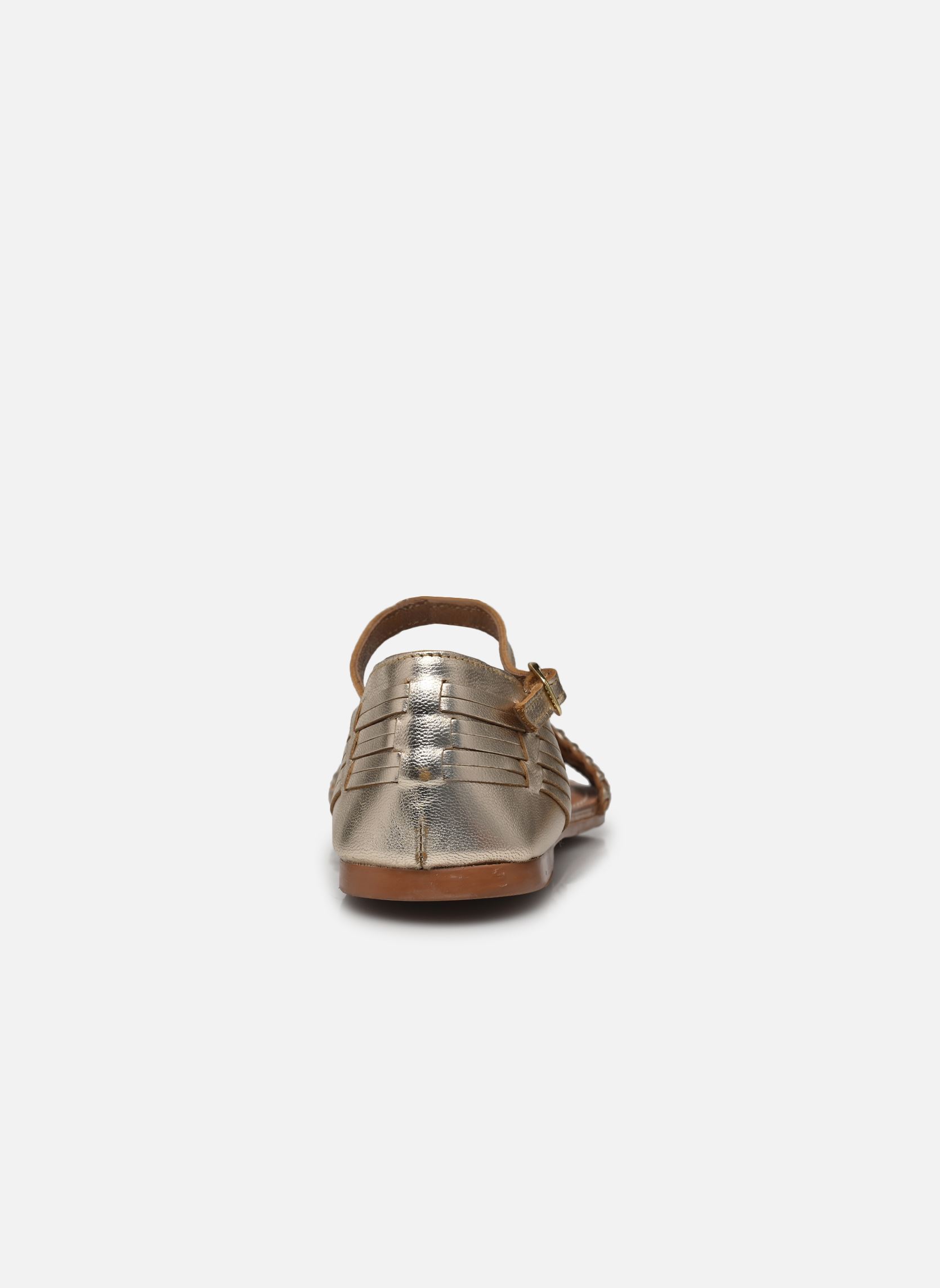 Platte sandalen Sandales KUNA leather dames goud en brons MADE BY Platte sandalen Sandales KUNA leather dames goud en brons DORÉ