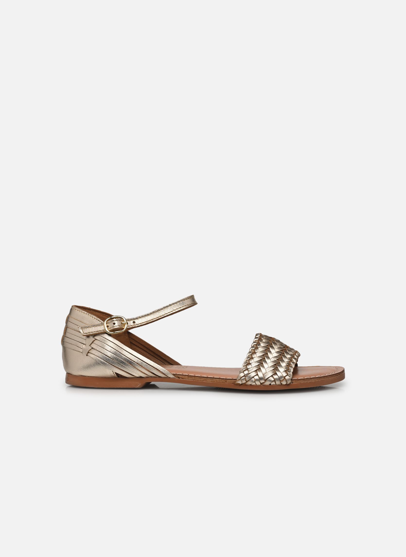 Platte sandalen Sandales KUNA leather dames goud en brons MADE BY Platte sandalen Sandales KUNA leather dames goud en brons DORÉ