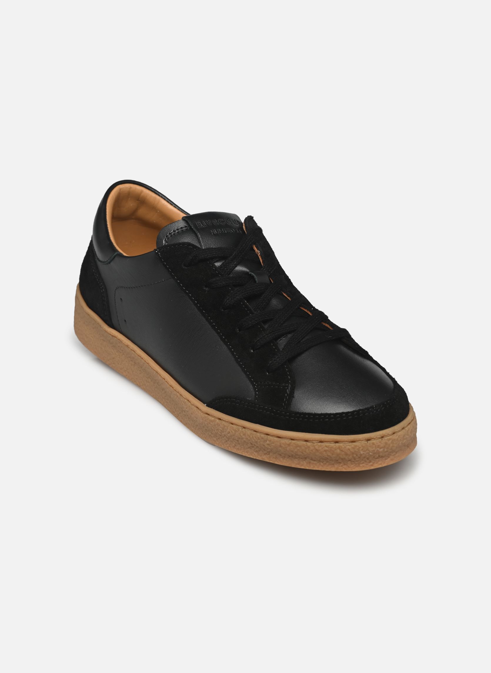 Baskets Baskets n°14 - Cuir/Veau velours - Noir femme noir Rivecour Baskets Baskets n°14 - Cuir/Veau velours - Noir femme noir NOIR