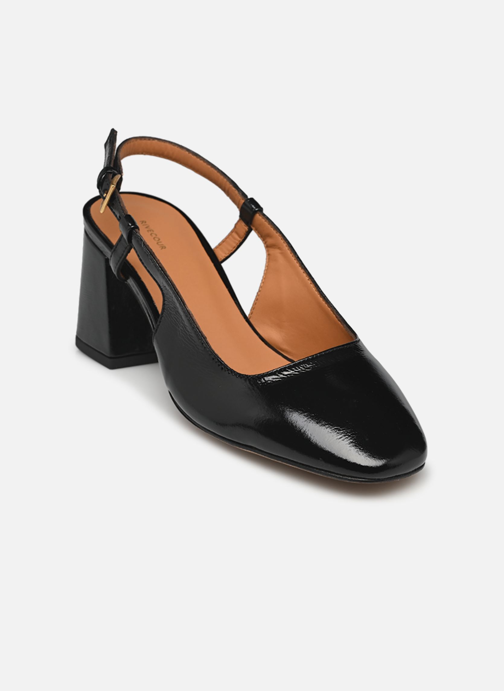 Slingback pumps Slingback n°617 - Cuir vernis - Noir dames zwart Rivecour Slingback pumps Slingback n°617 - Cuir vernis - Noir dames zwart NOIR