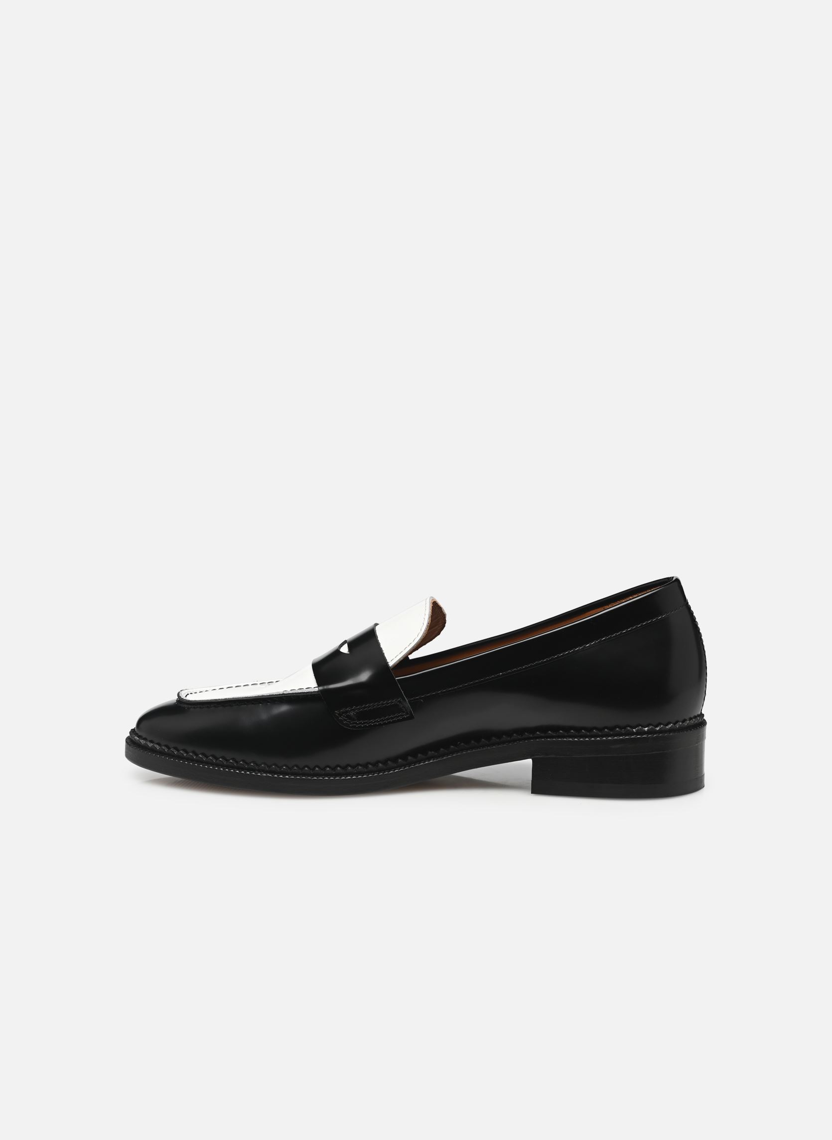 Mocassins Mocassins n°82 - Cuir - Noir dames zwart Rivecour Mocassins Mocassins n°82 - Cuir - Noir dames zwart NOIR/BLANC