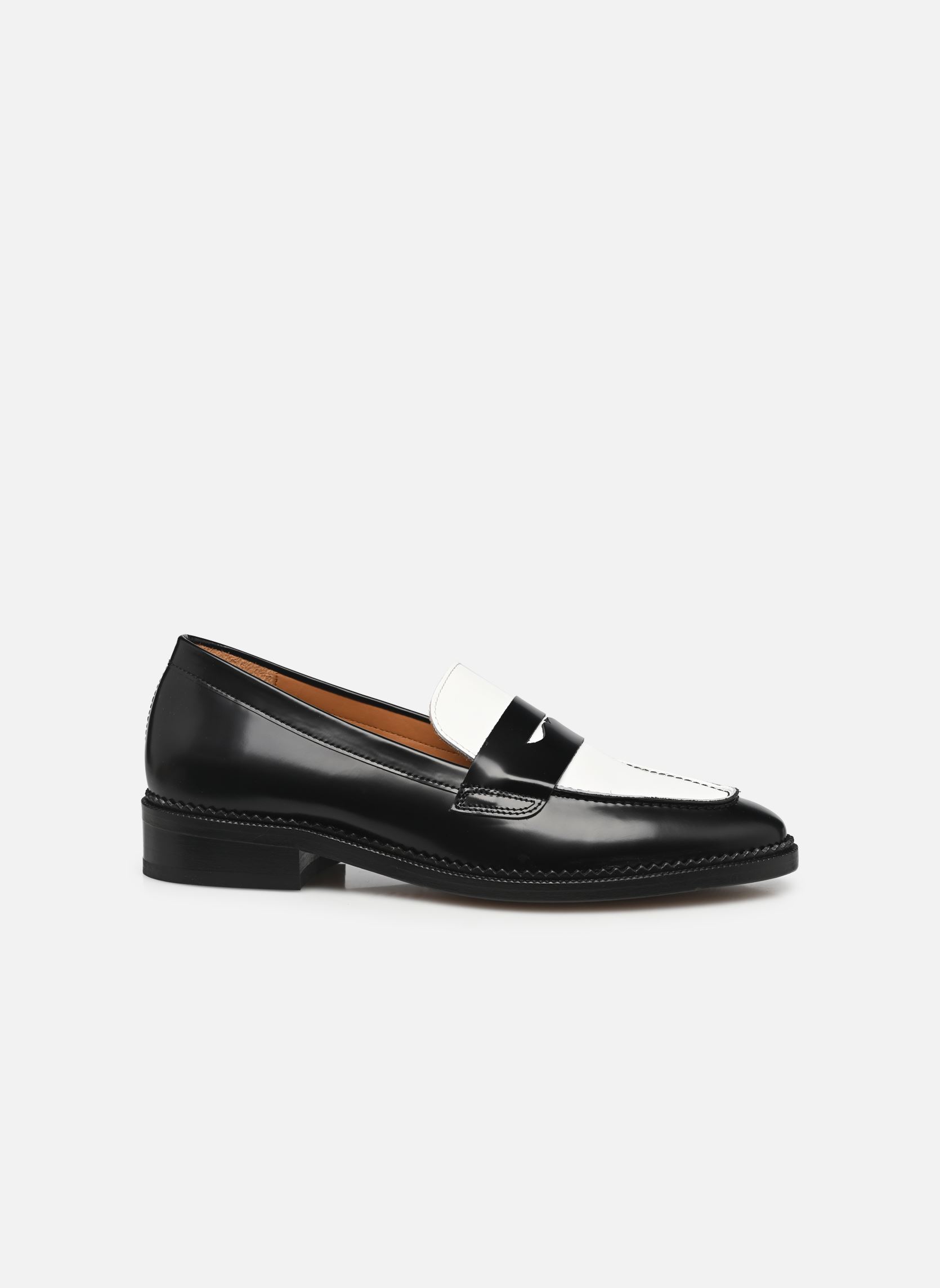 Mocassins Mocassins n°82 - Cuir - Noir dames zwart Rivecour Mocassins Mocassins n°82 - Cuir - Noir dames zwart NOIR/BLANC