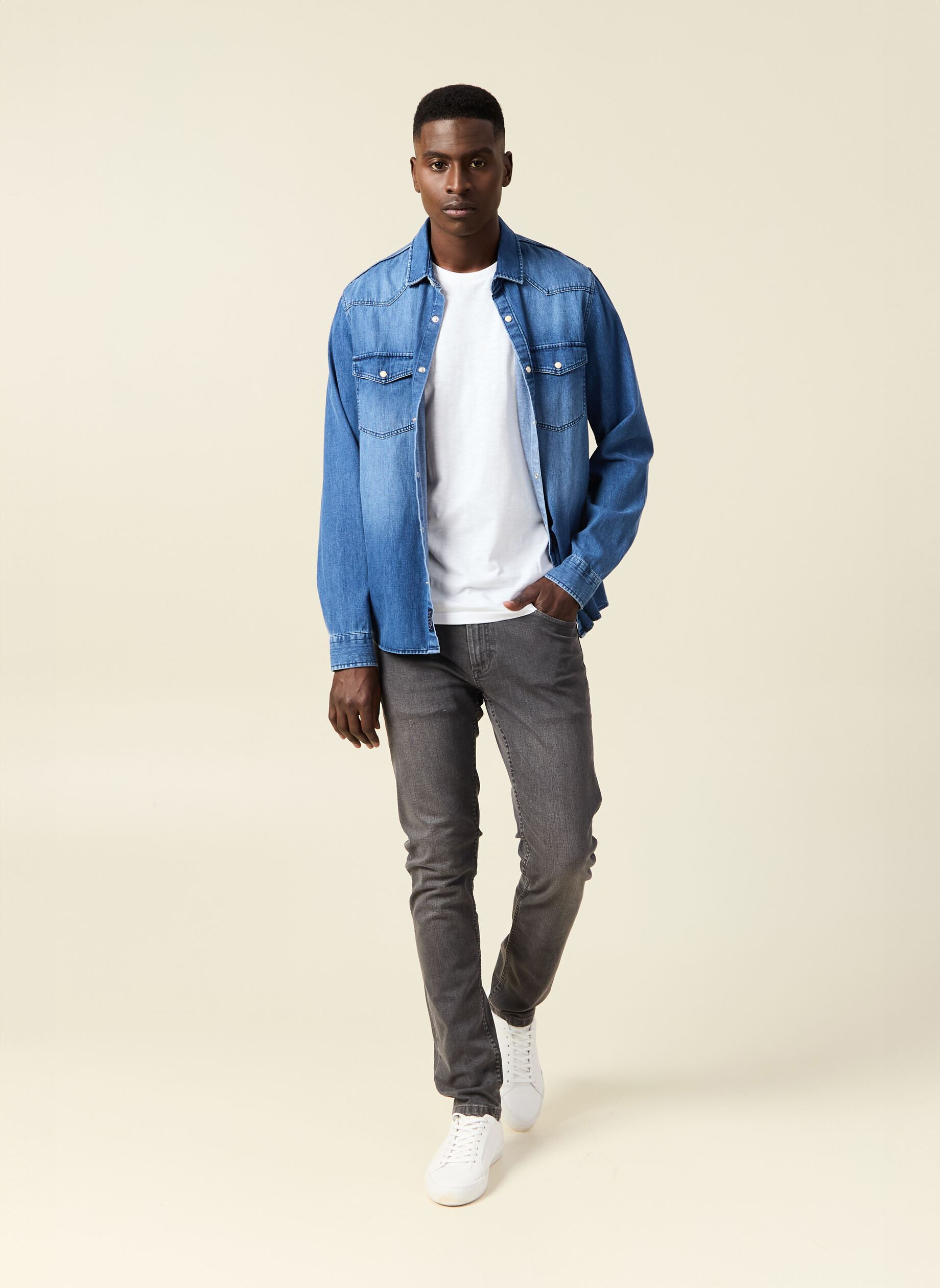 Jeans droit SADAO-RECY32 homme gris Bonobo Jeans droit SADAO-RECY32 homme gris DENIM GREY