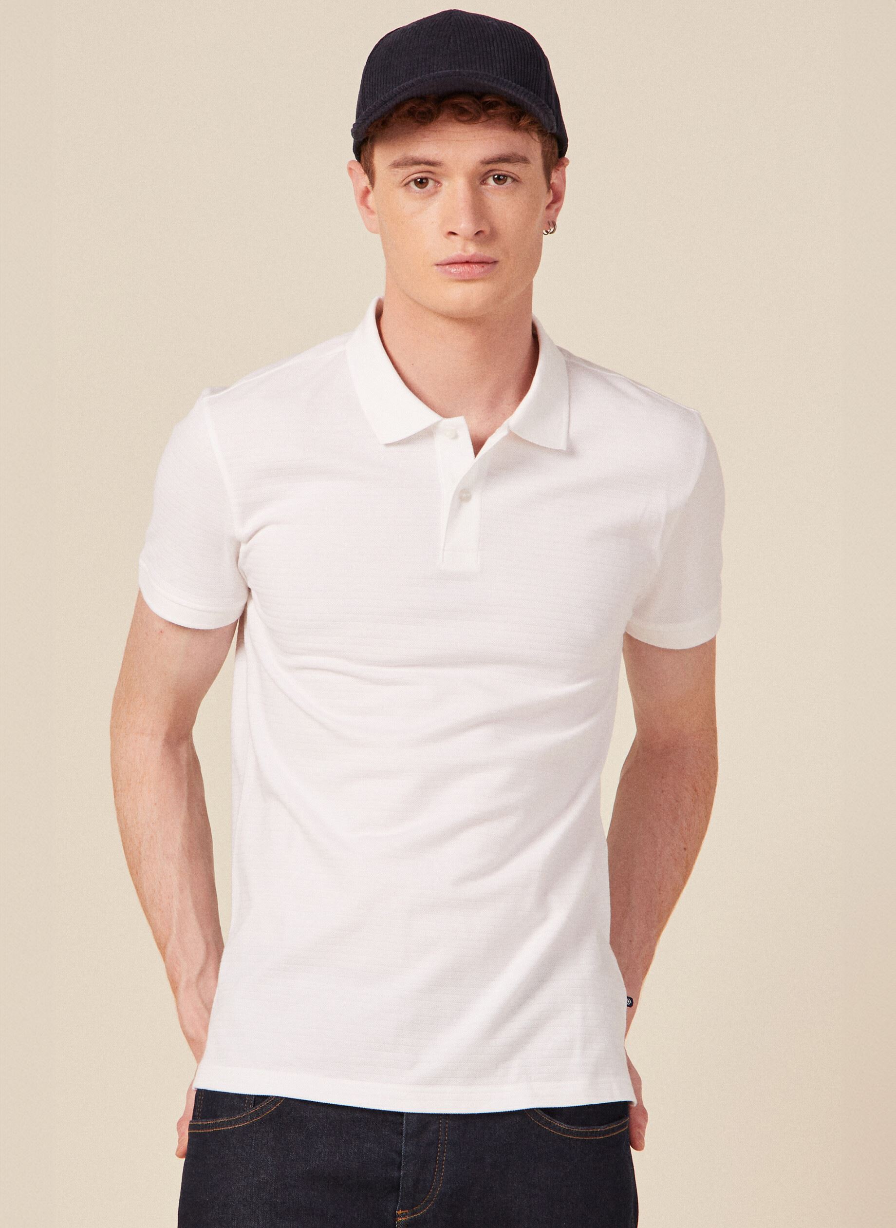 Polos manches courtes POLOBASIC2H homme blanc Bonobo Polos manches courtes POLOBASIC2H homme blanc BRIGHT WHITE