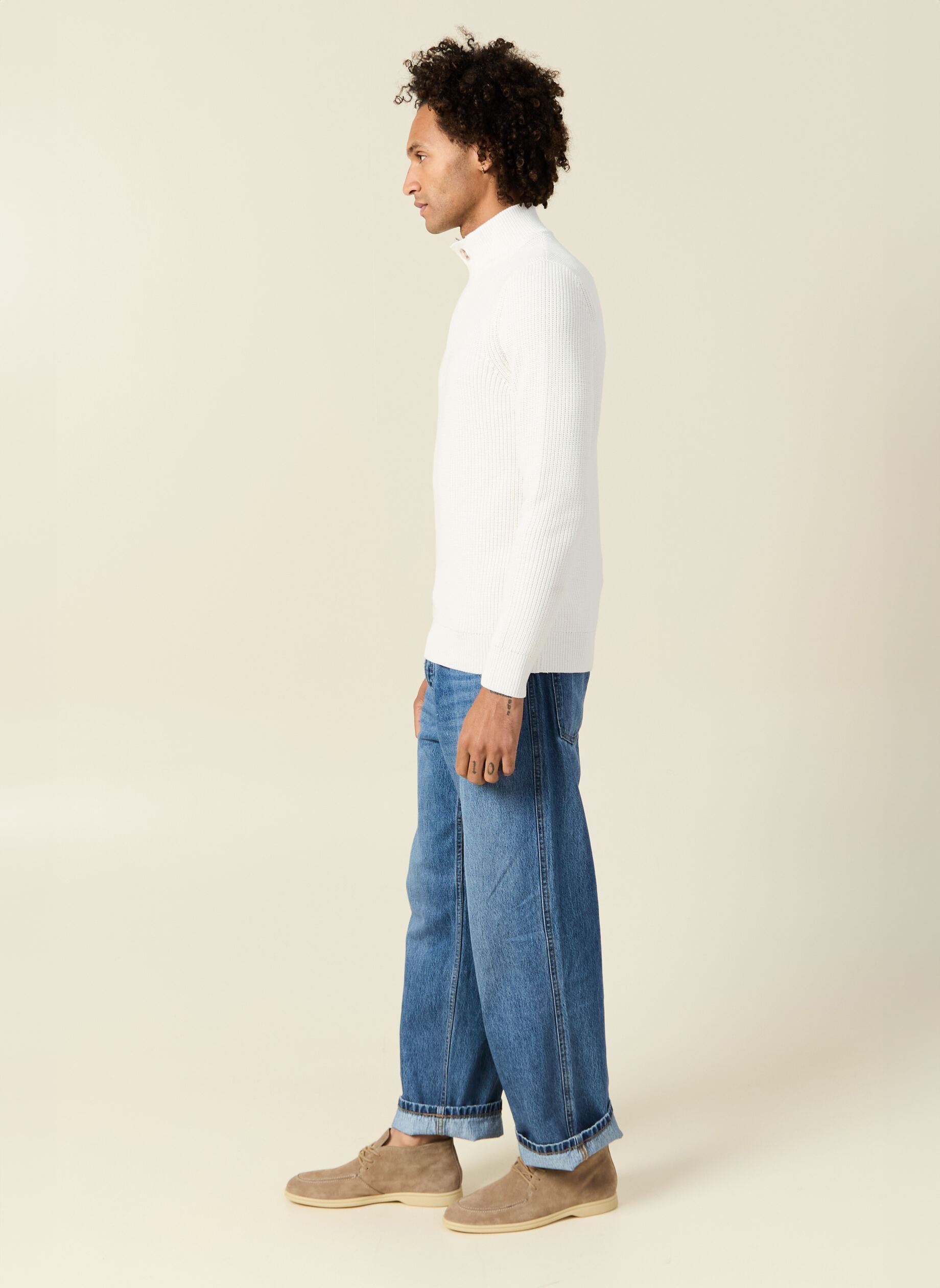Pulls ESCAMCABLE3H homme blanc Bonobo Pulls ESCAMCABLE3H homme blanc COCONUT MILK