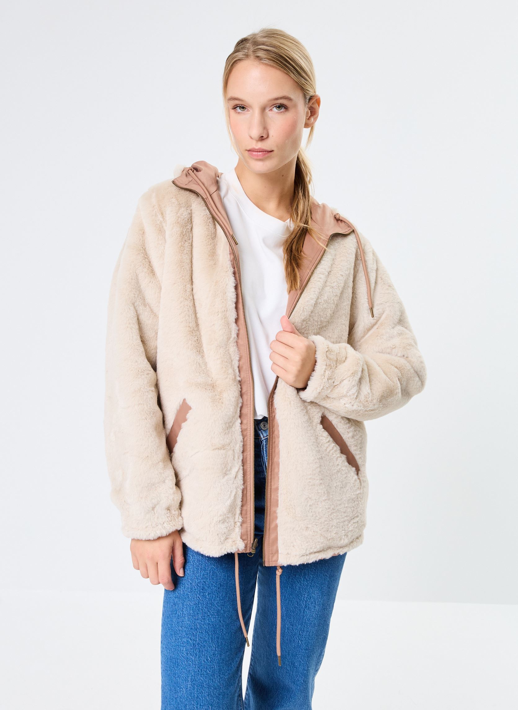 Parkas BLOUPARKAF femme marron Bonobo Parkas BLOUPARKAF femme marron BEAVER FUR