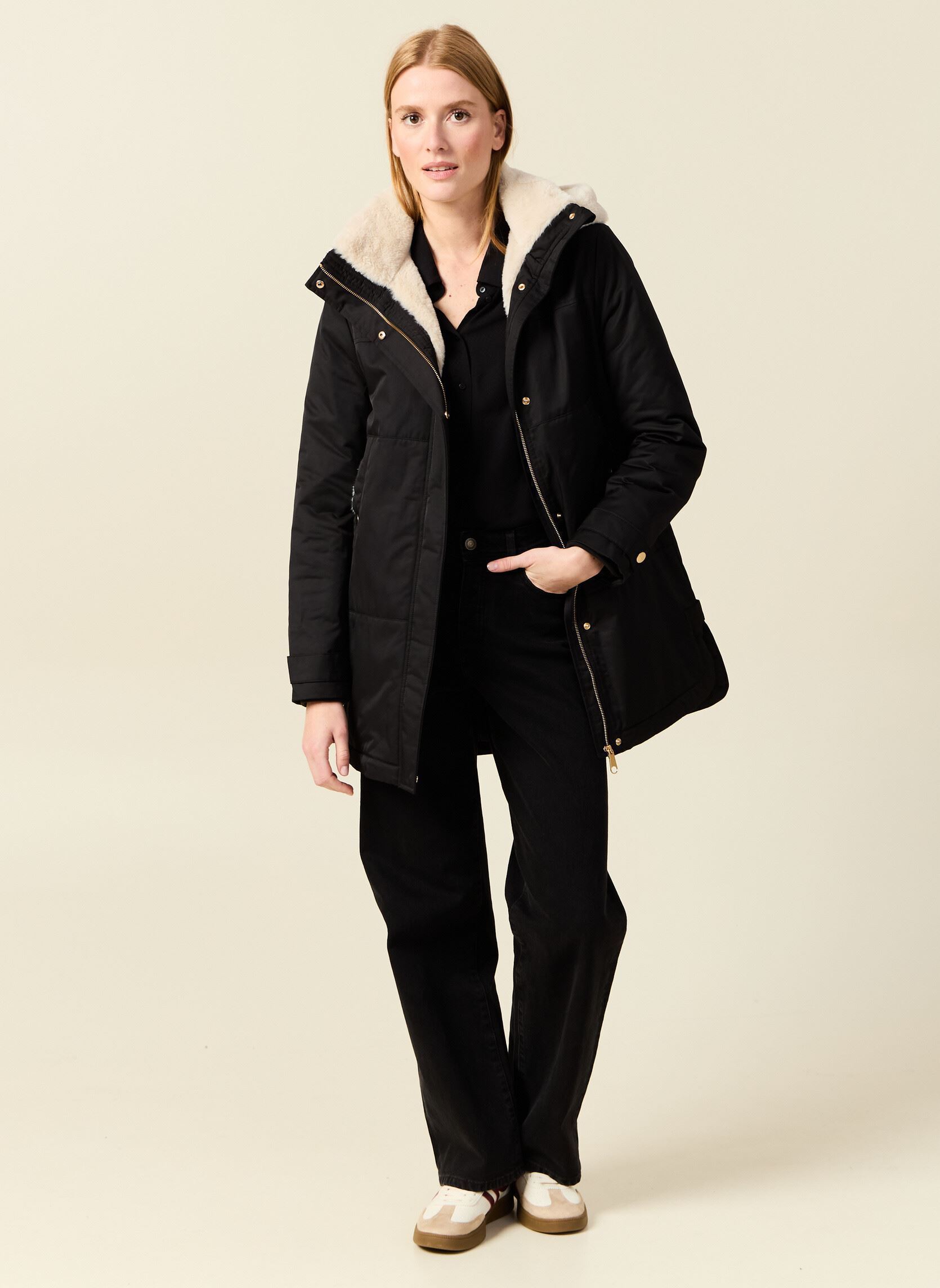 Winterjas JOYCEPARKAF dames zwart Bonobo Winterjas JOYCEPARKAF dames zwart Black Beauty