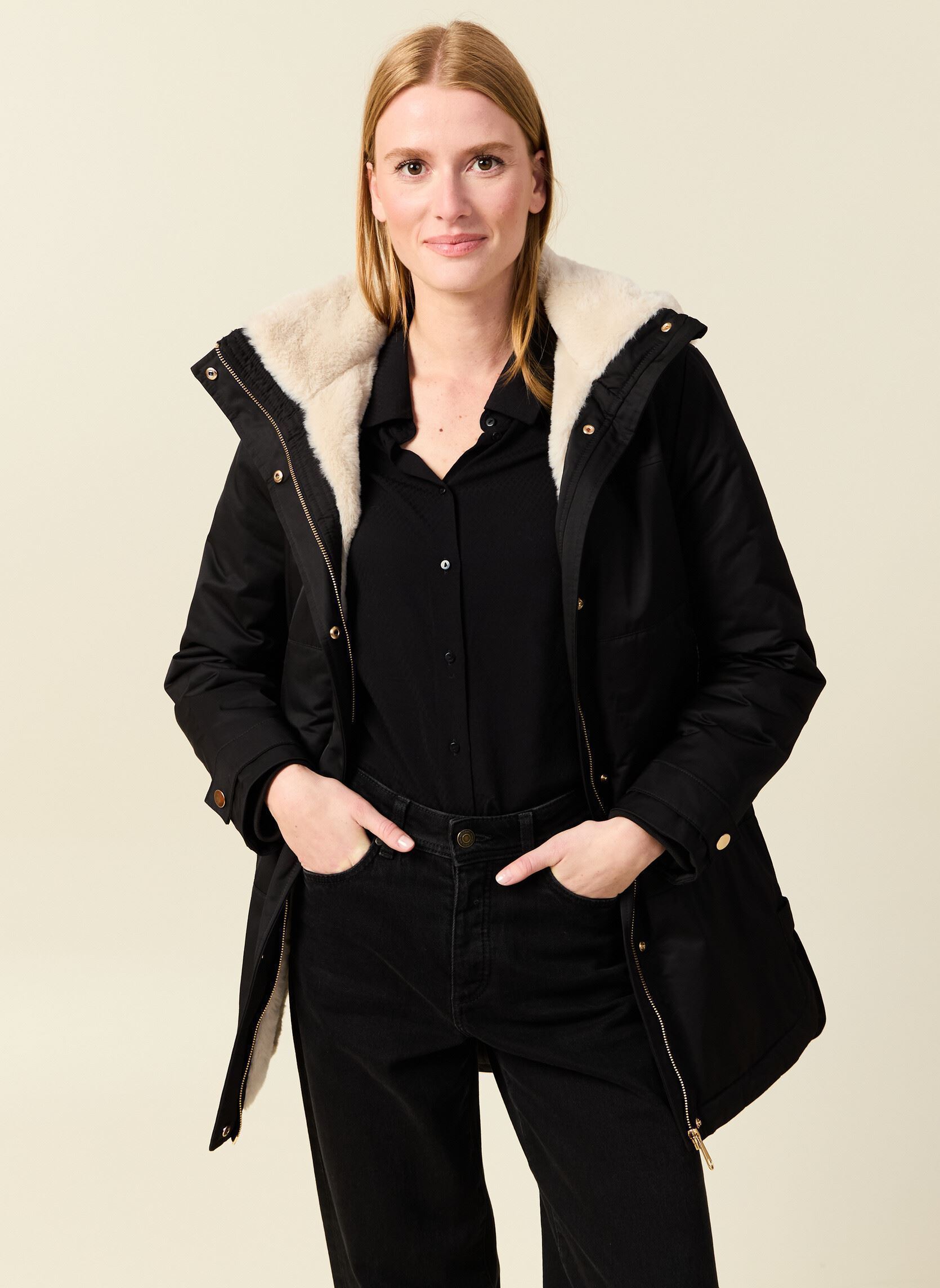 Winterjas JOYCEPARKAF dames zwart Bonobo Winterjas JOYCEPARKAF dames zwart Black Beauty