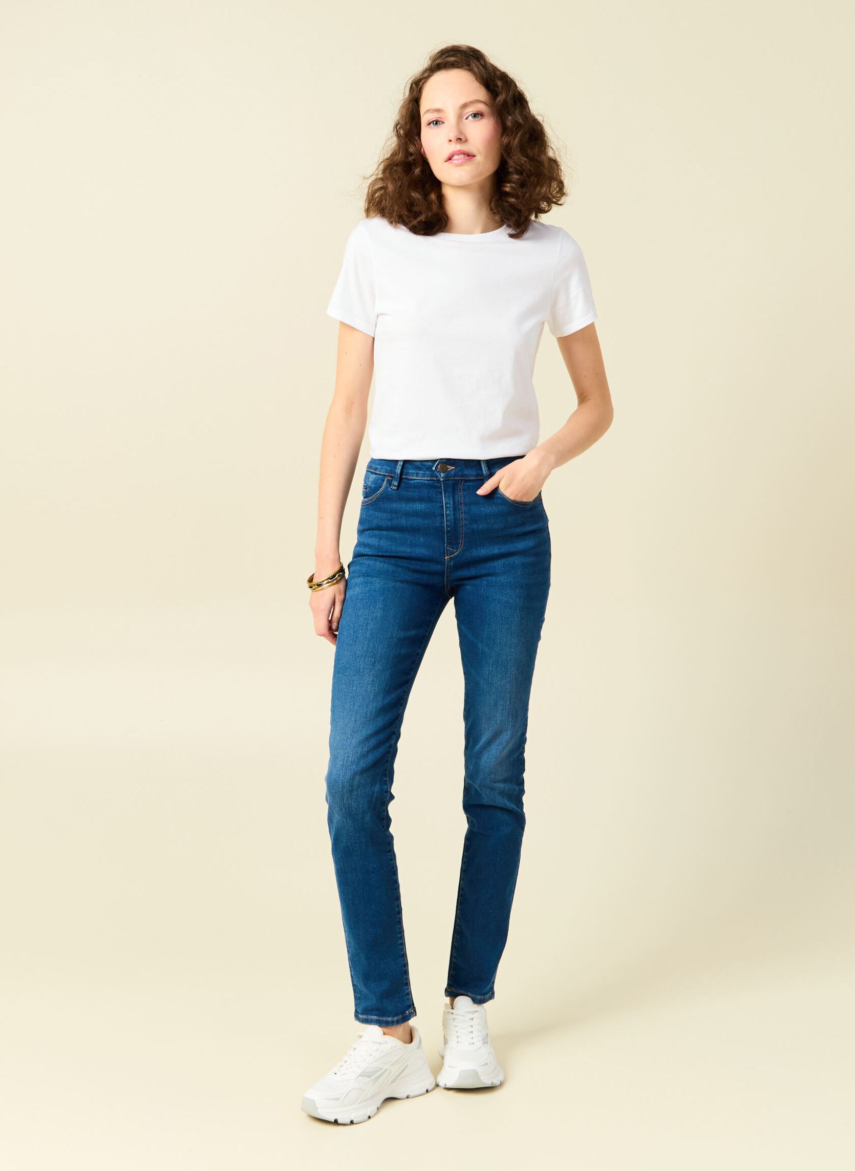 Jeans slim et skinny SEOUL-CLEM1 femme bleu Bonobo Jeans slim et skinny SEOUL-CLEM1 femme bleu DENIM STONE